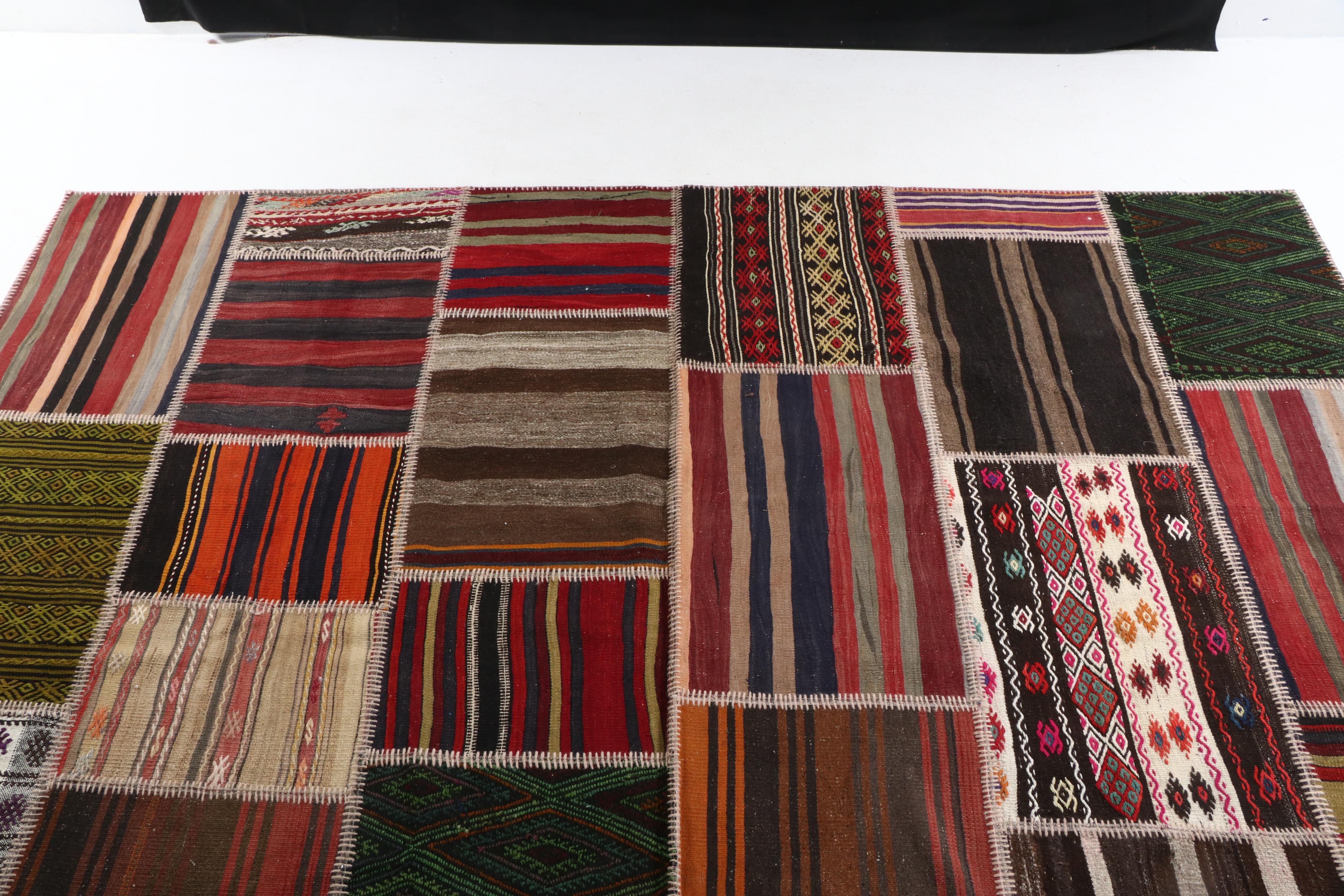 9'10 x 13'2 Handmade Turkish Pieced Patchwork Room Sized Rug
