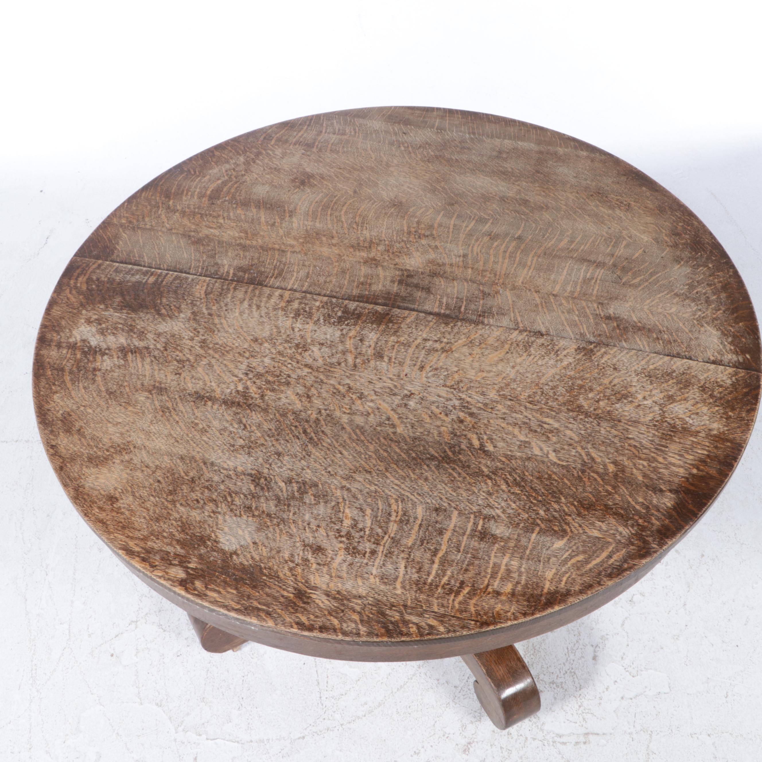 Victorian Oak Extending Pedestal Table, Early 20th Century