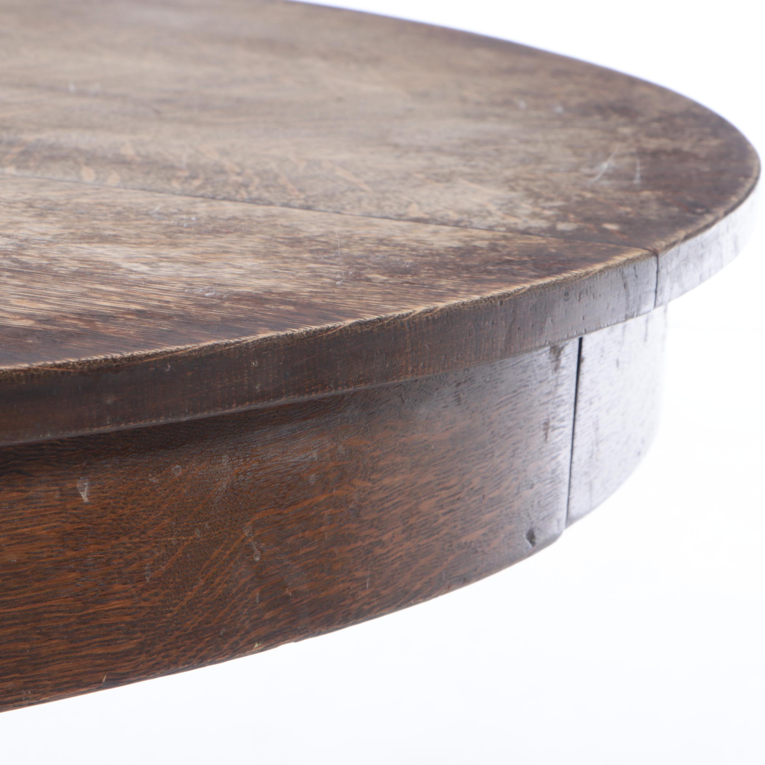 Victorian Oak Extending Pedestal Table, Early 20th Century