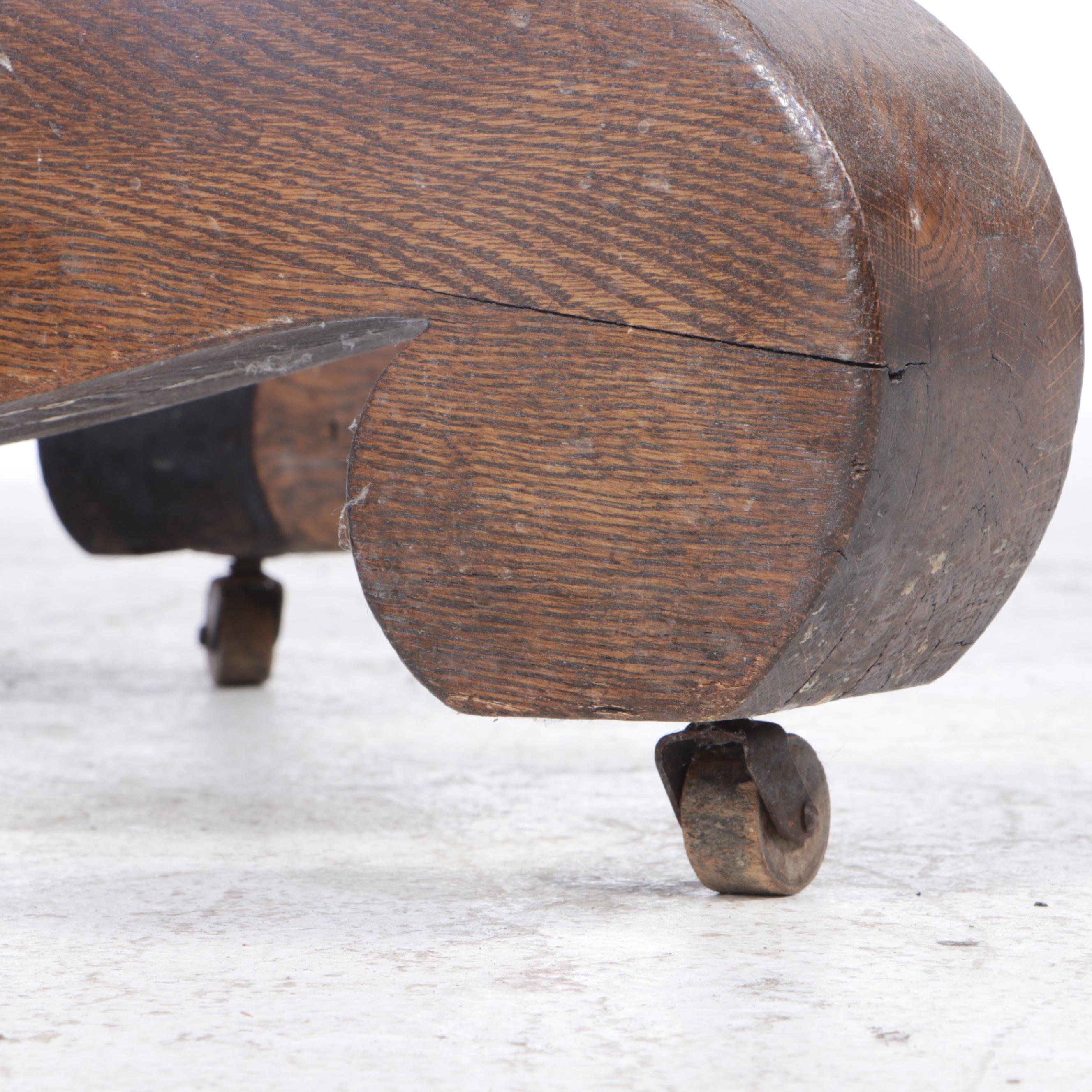 Victorian Oak Extending Pedestal Table, Early 20th Century