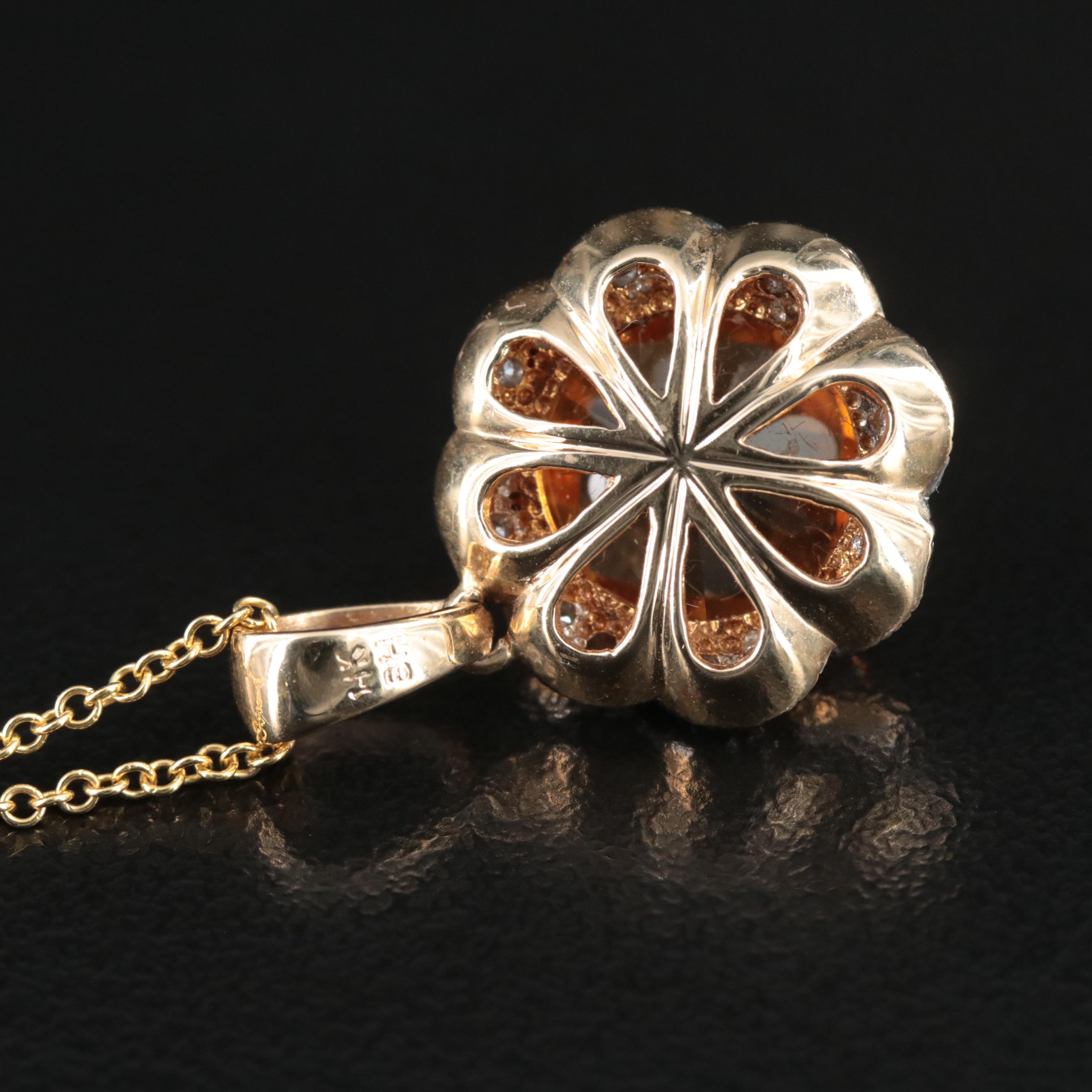EFFY 14K Citrine and Diamond Pendant Necklace