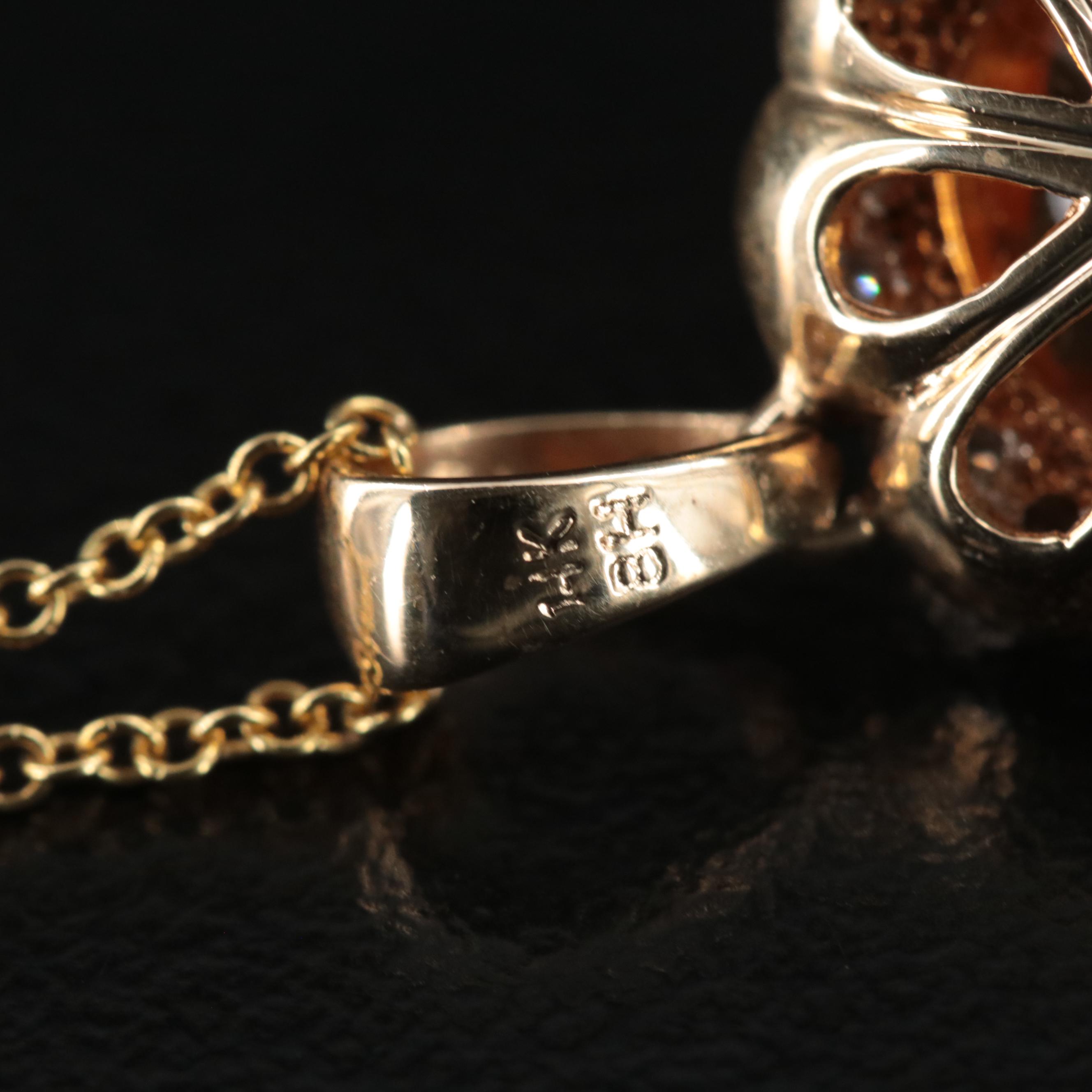 EFFY 14K Citrine and Diamond Pendant Necklace