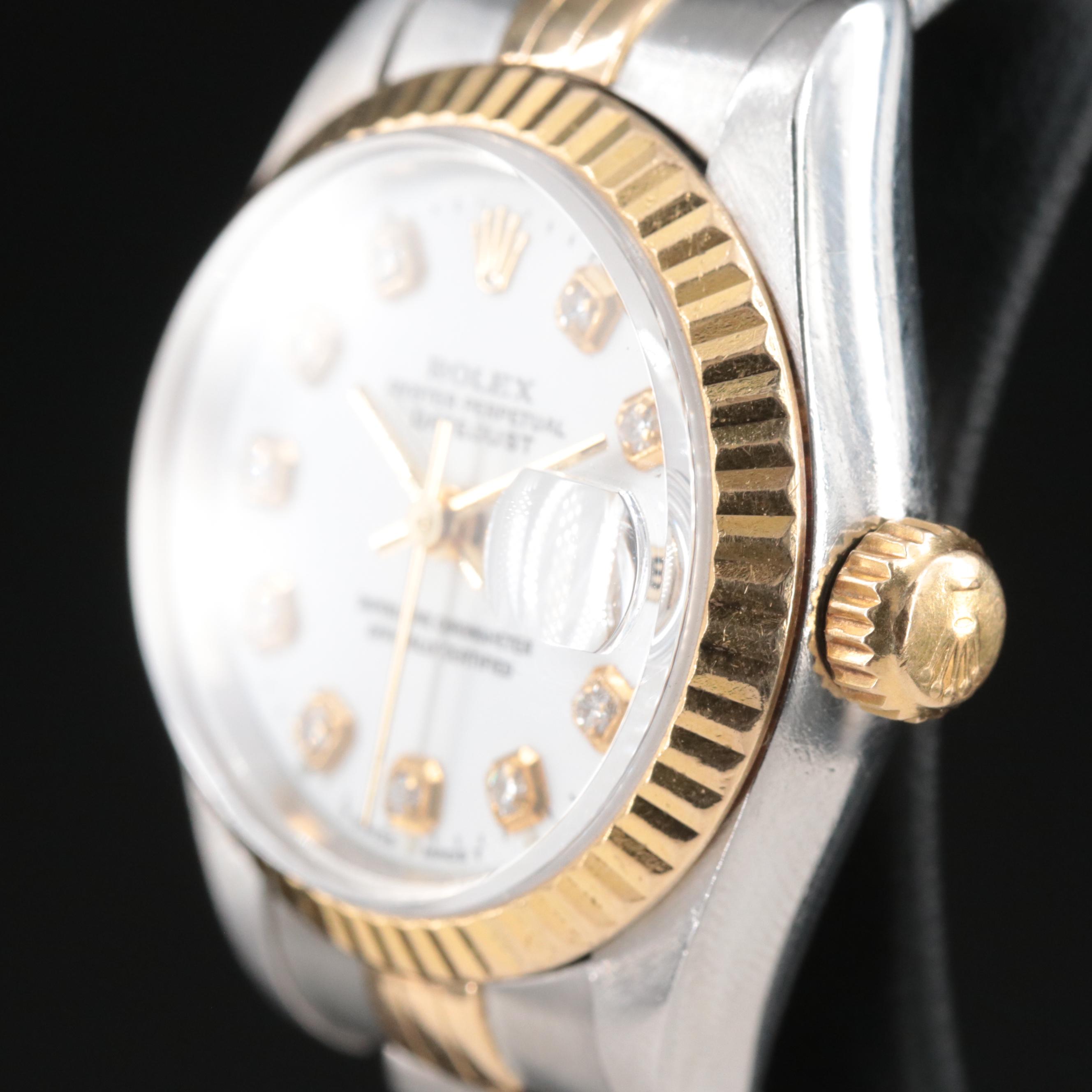 1995 Rolex Custom Diamond Dial Datejust Watch