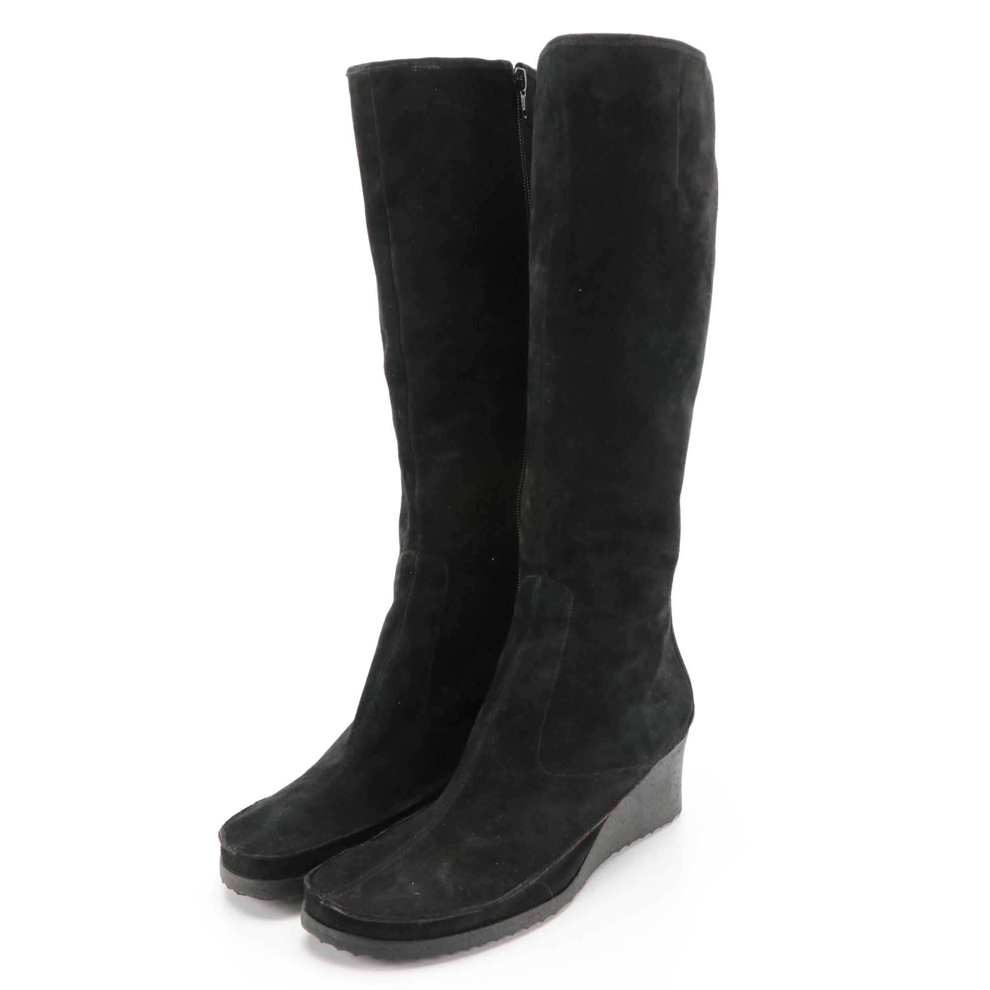 Via Spiga Wedge Boots and Aquatalia by Marvin K Slouch Booties in Suede