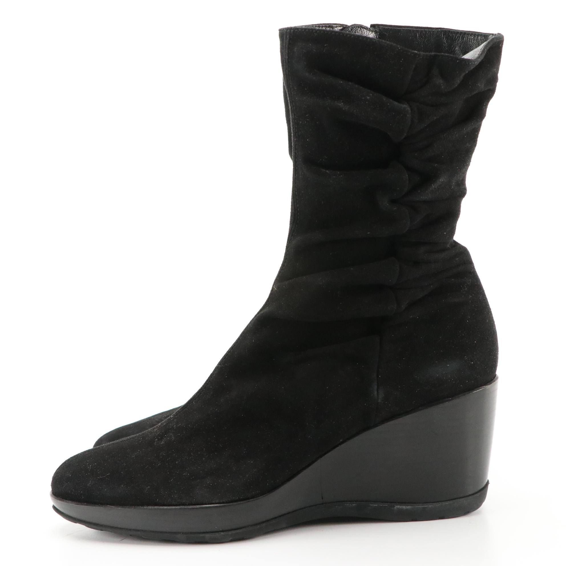 Via Spiga Wedge Boots and Aquatalia by Marvin K Slouch Booties in Suede