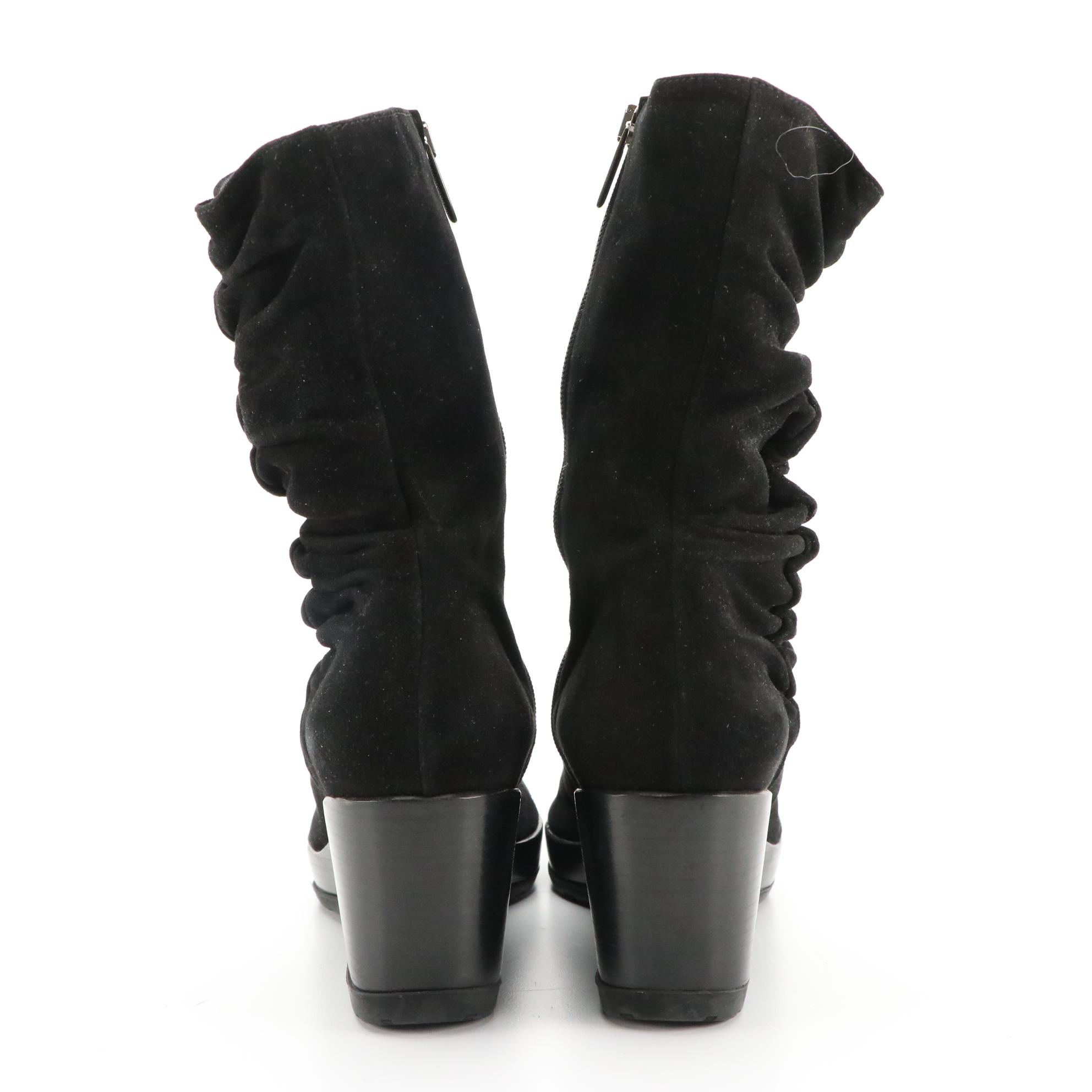 Via Spiga Wedge Boots and Aquatalia by Marvin K Slouch Booties in Suede