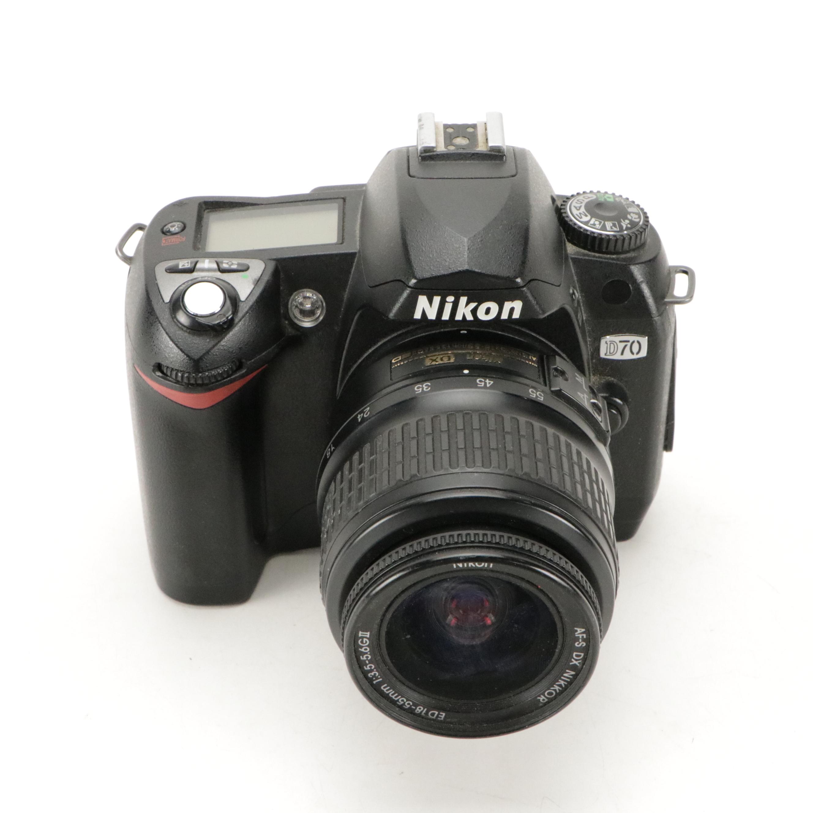 Nikon D70 DSLR Cameras with Nikon DX VR AF-S Nikkor 18-55mm Lens