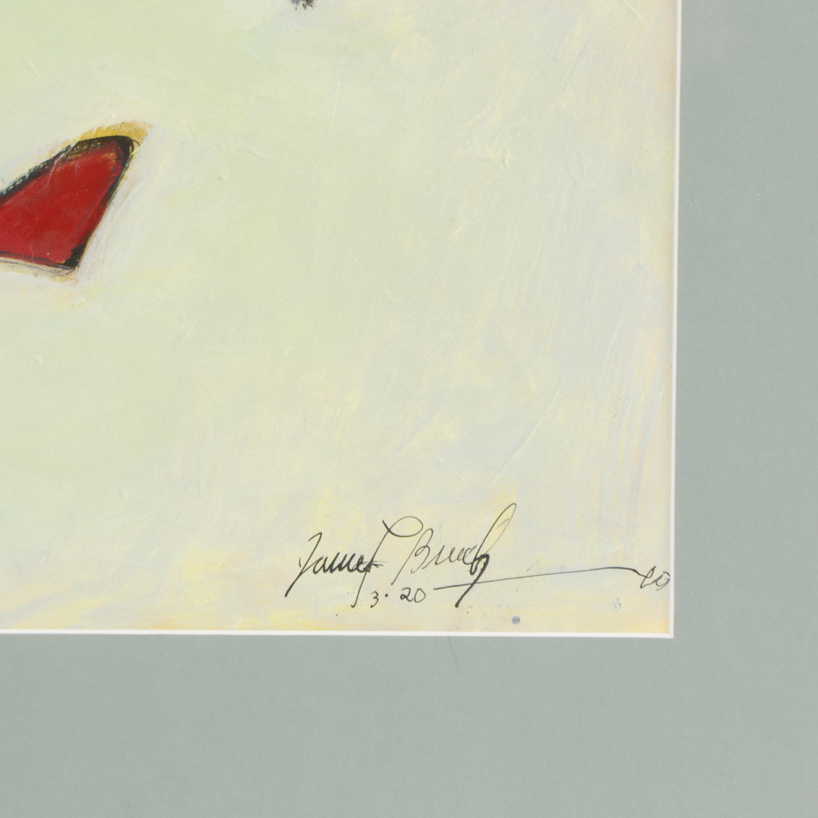 James L. Bruch Modernist Oil Painting "Primitive thinking," 2010