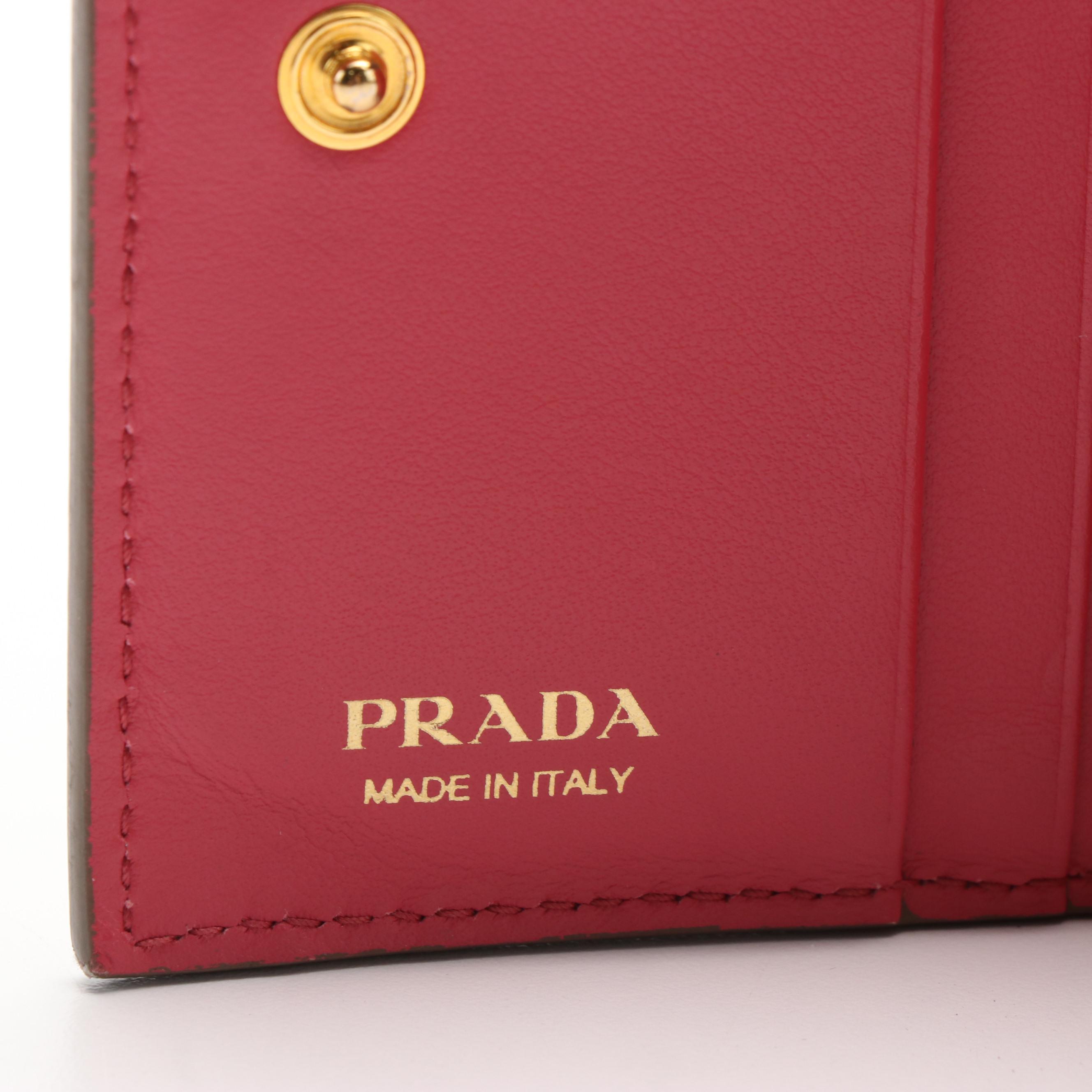 Prada Beige Leather Bifold Wallet