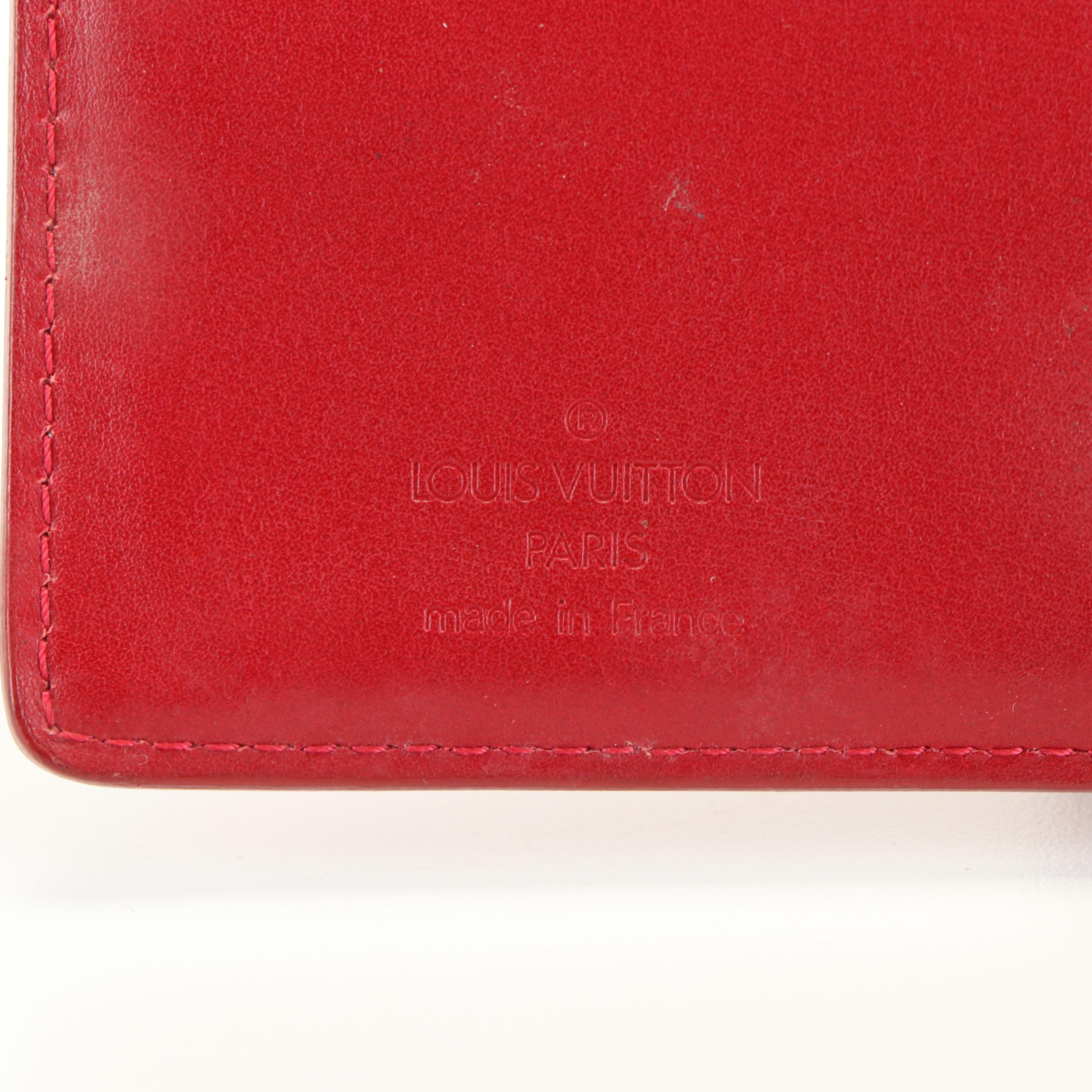 Louis Vuitton French Purse Wallet in Red Vernis Leather
