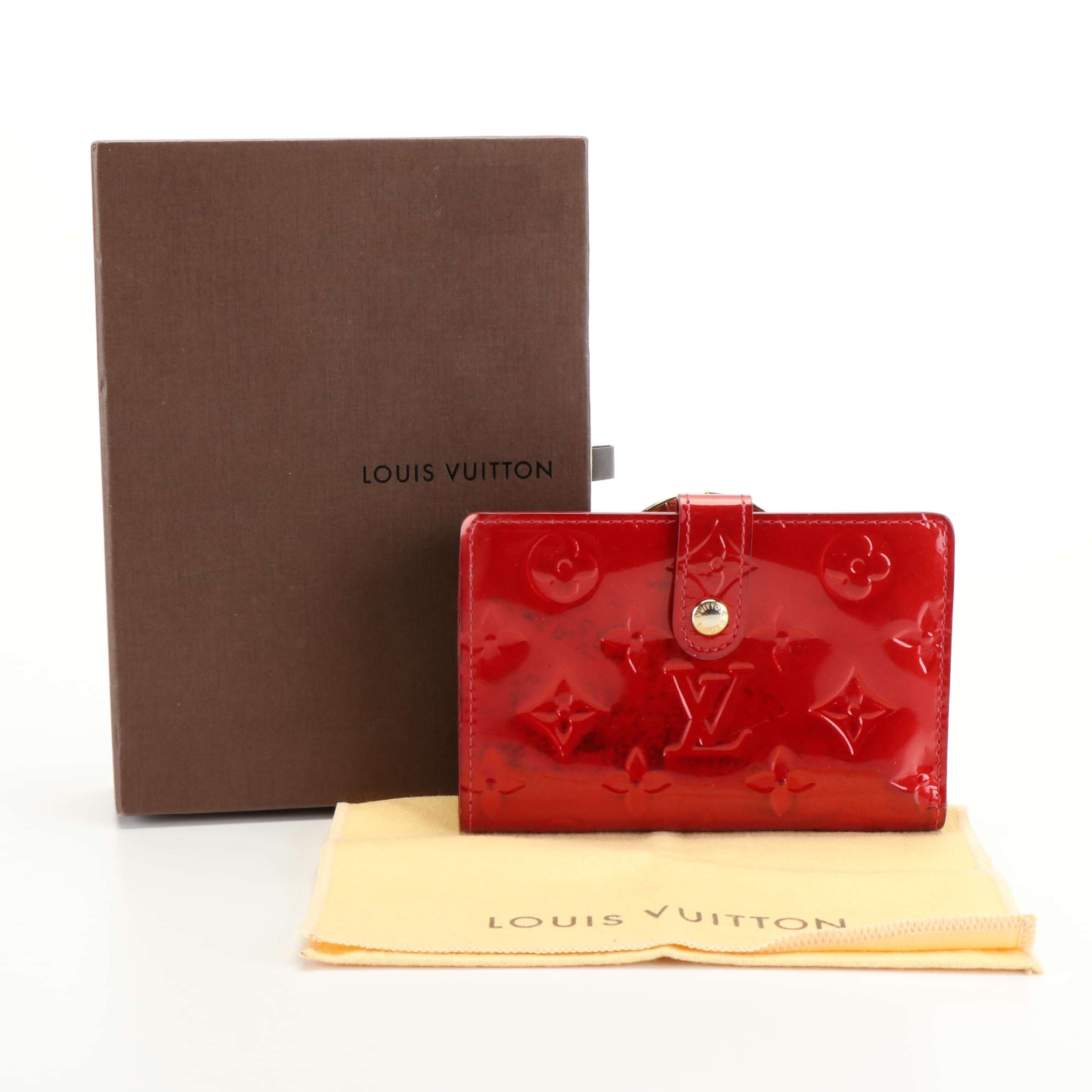 Louis Vuitton French Purse Wallet in Red Vernis Leather