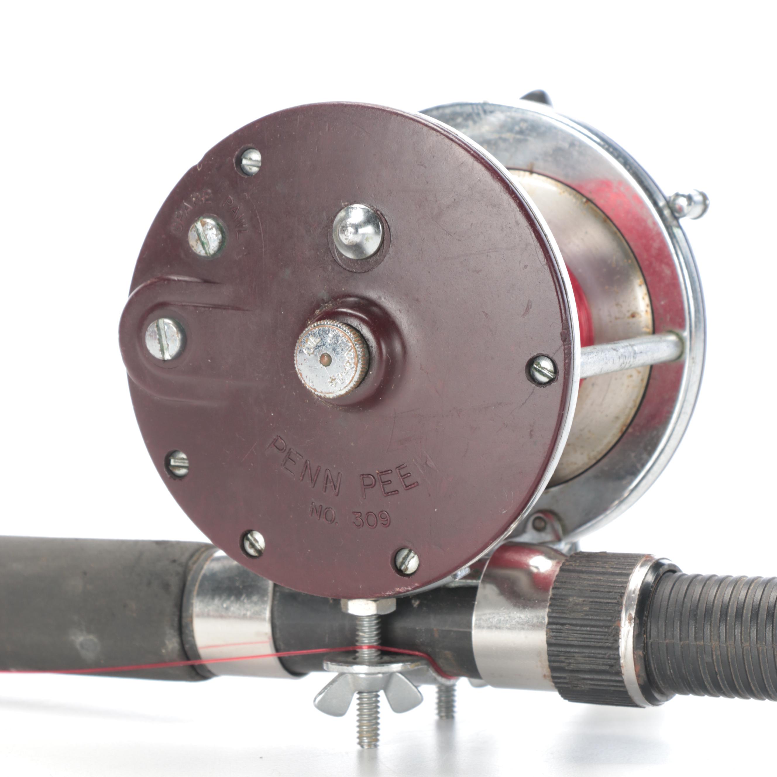 Wooden Handled and Other Fishing Rods, Mid to Late 20th Century