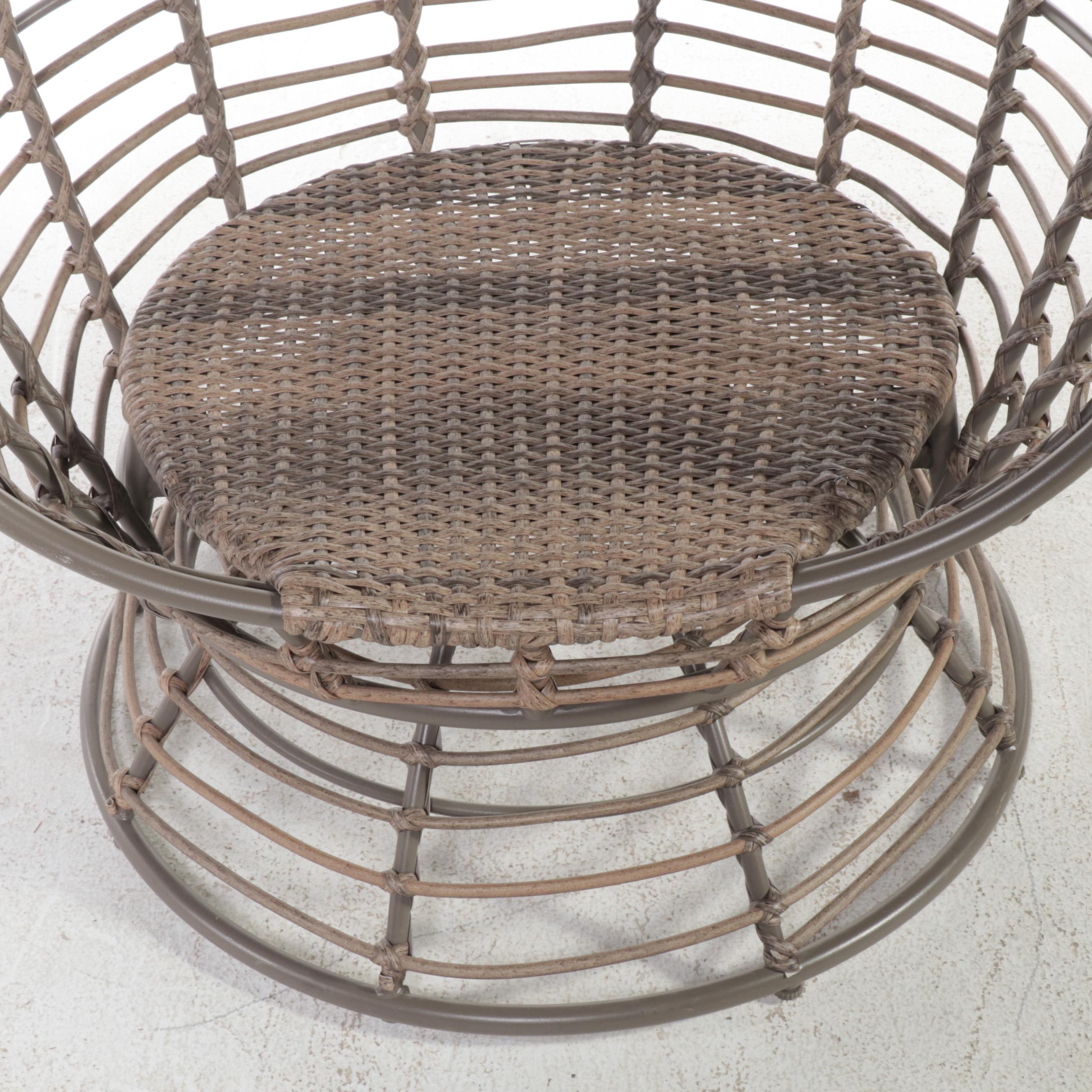 Painted Wicker Egg Shaped Chair
