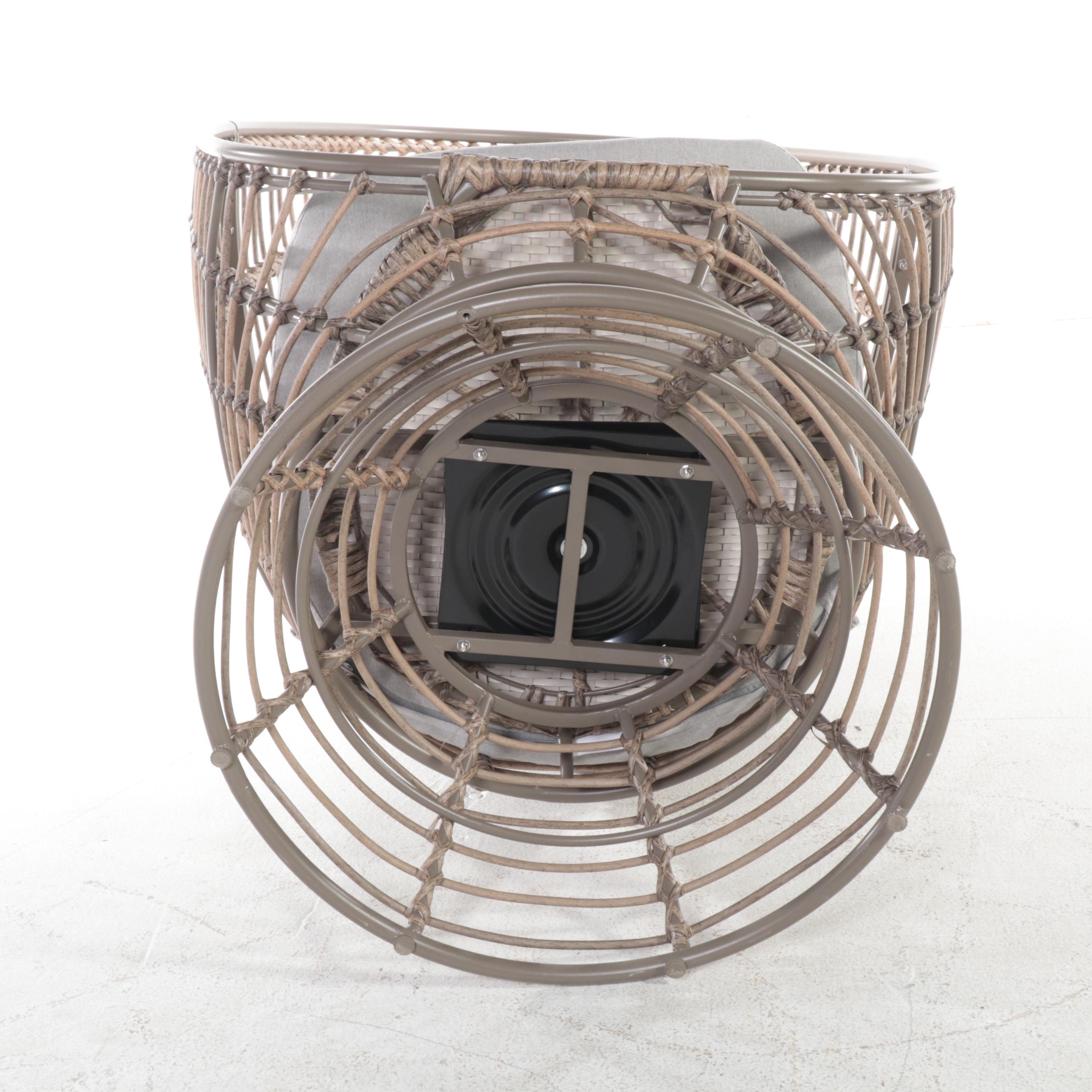 Painted Wicker Egg Shaped Chair