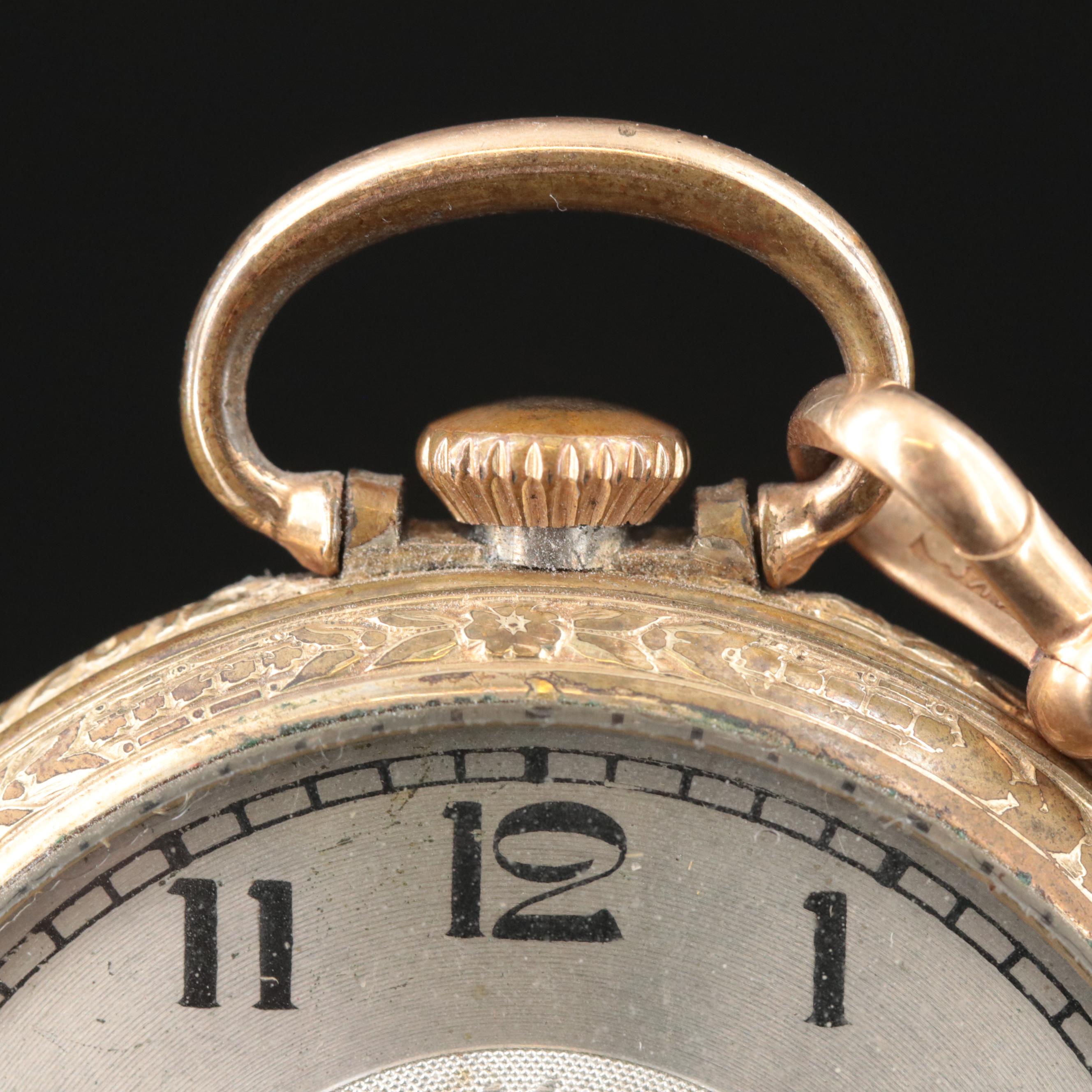 1921 Elgin Gold-Filled Pocket Watch with 14K Fob Chain