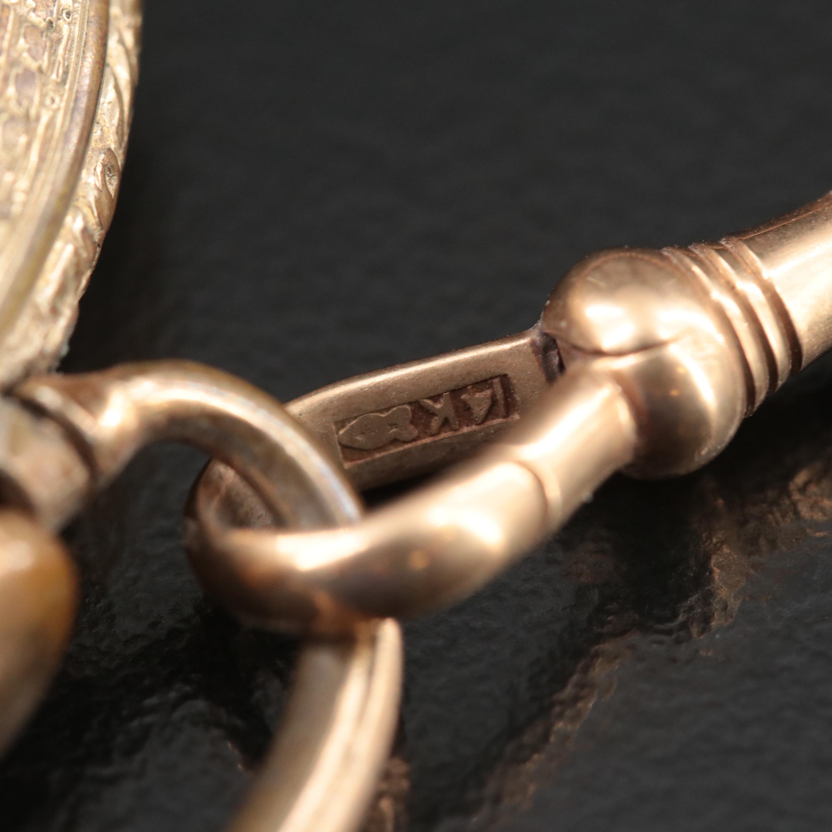 1921 Elgin Gold-Filled Pocket Watch with 14K Fob Chain