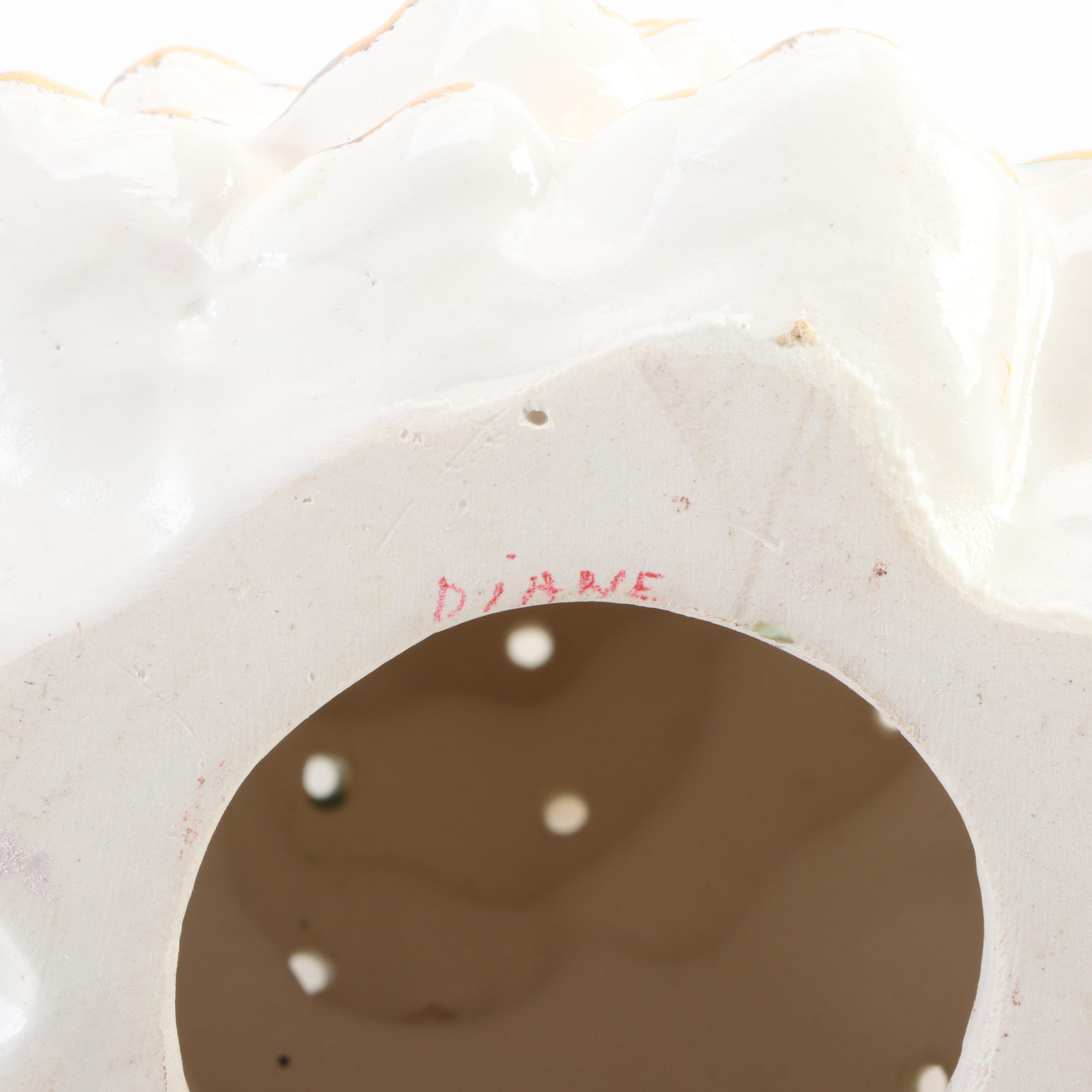 Atlantic Mold Ceramic Yule Log Candle Holder with Illuminated Ceramic Trees