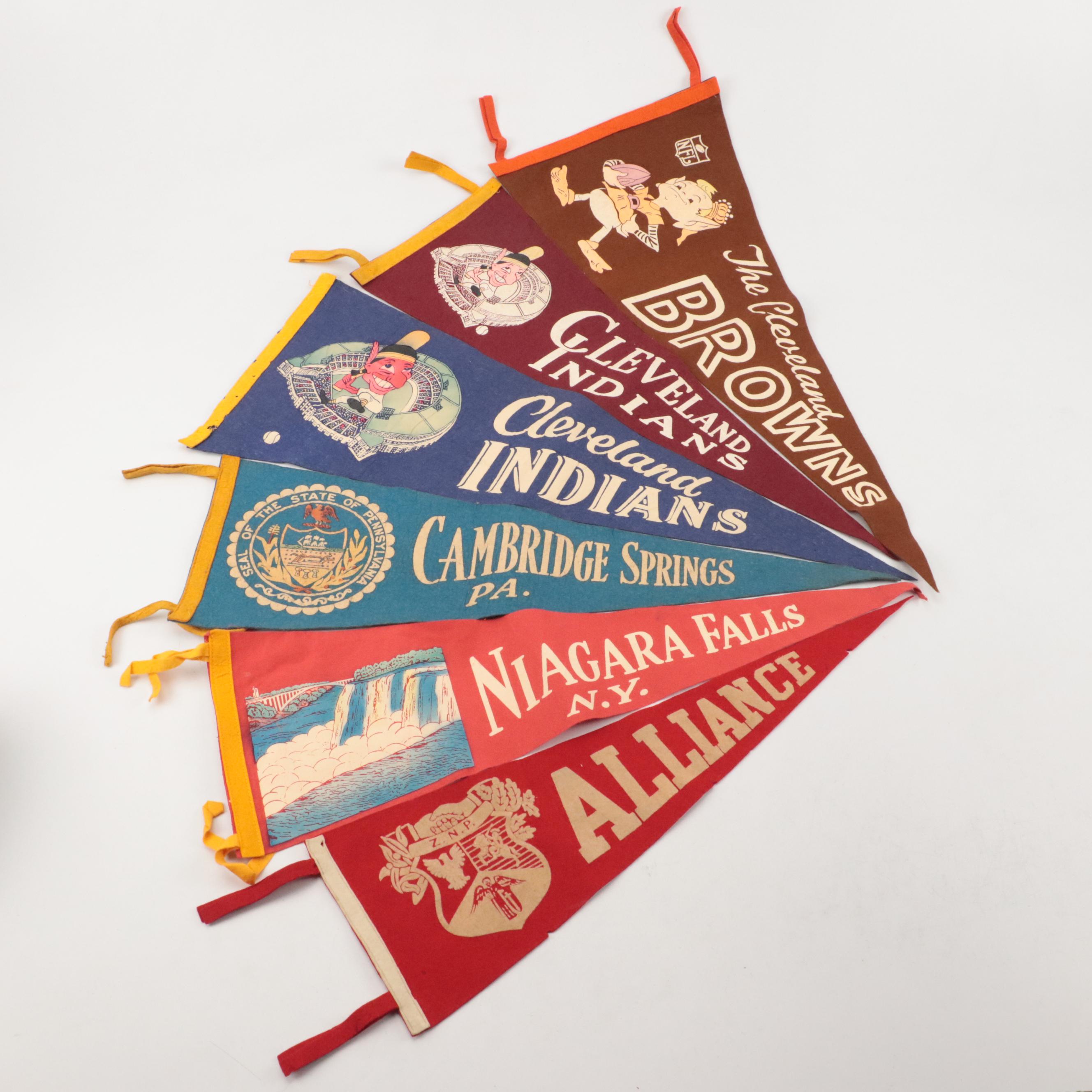 Professional and College Baseball and Football Pennants