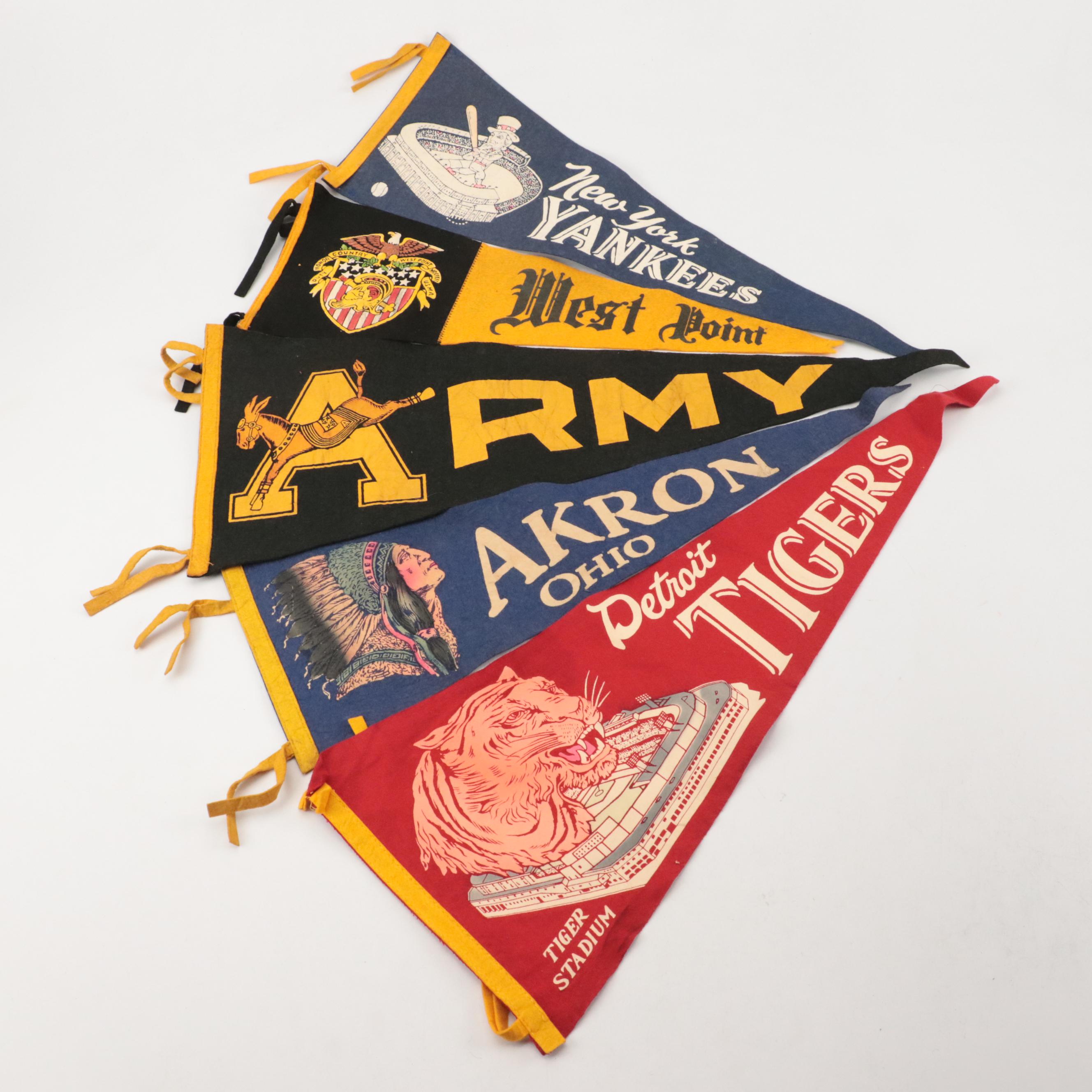 Professional and College Baseball and Football Pennants