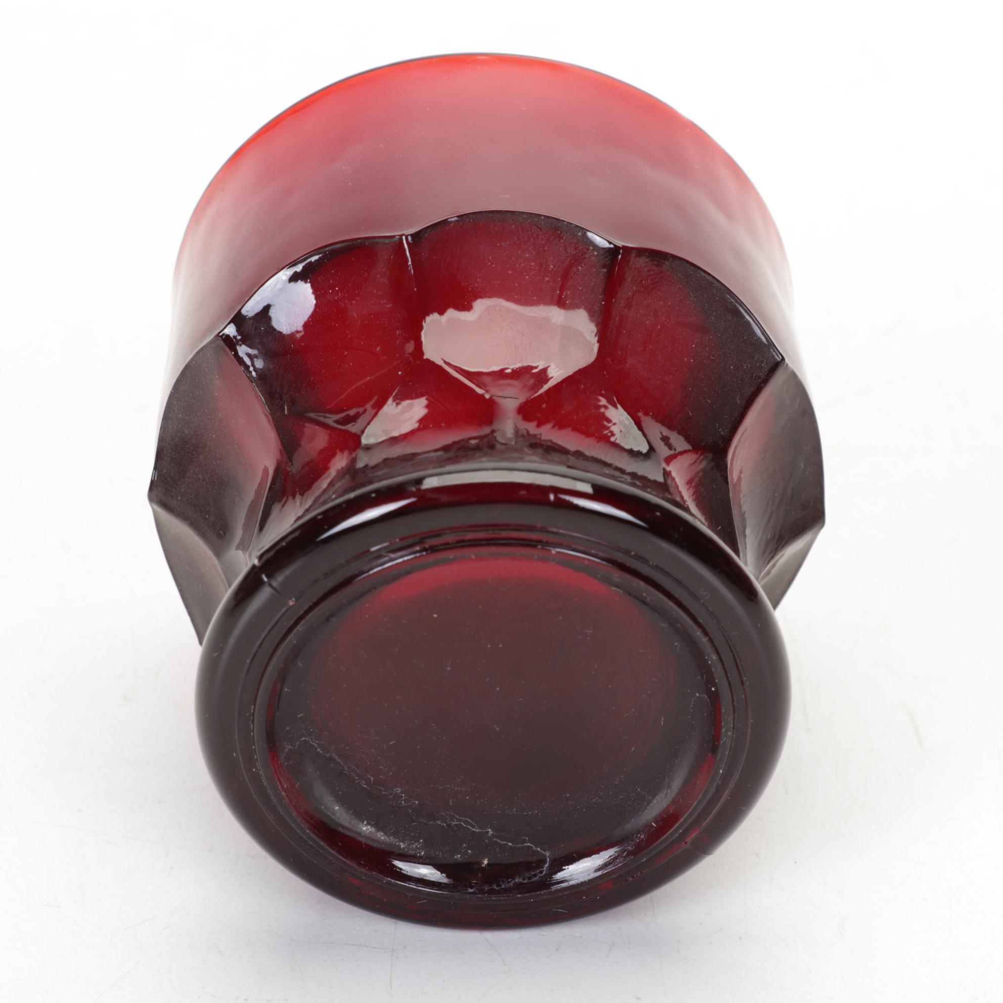 Anchor Hocking "Georgian" Ruby Red Glasses and Corning Vision Cookware