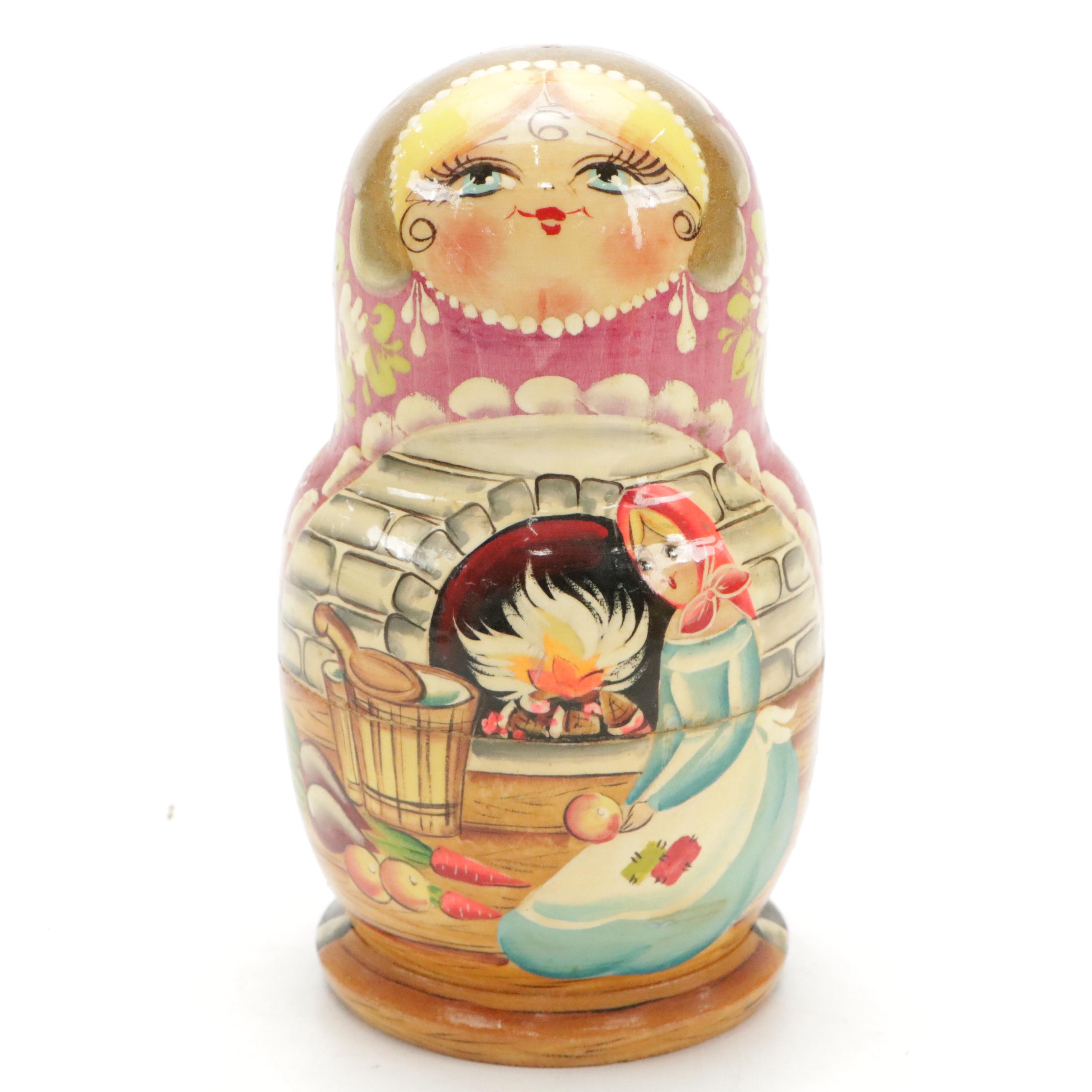 Russian Hand-Crafted Wooden Matryoshka Dolls