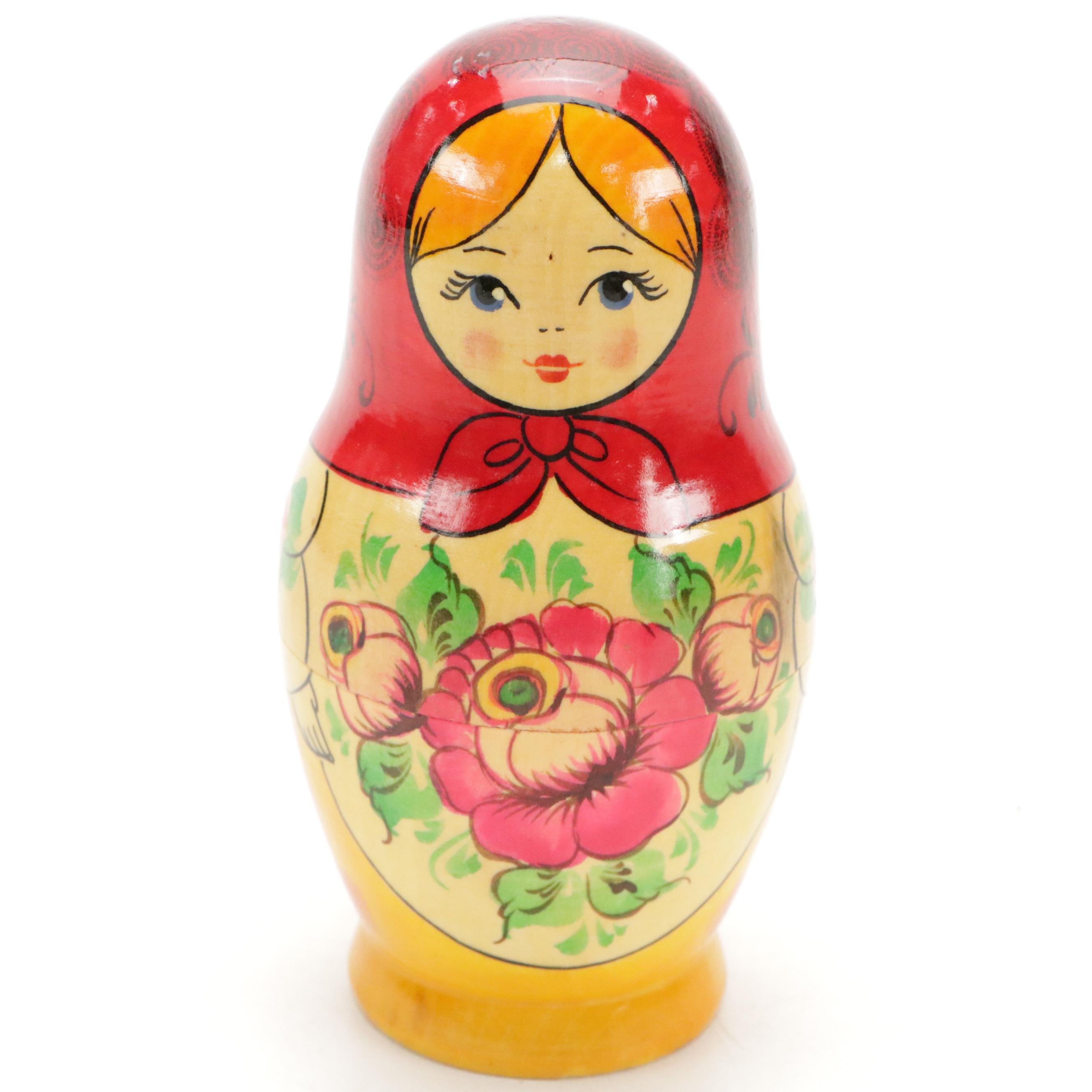Russian Hand-Crafted Wooden Matryoshka Dolls