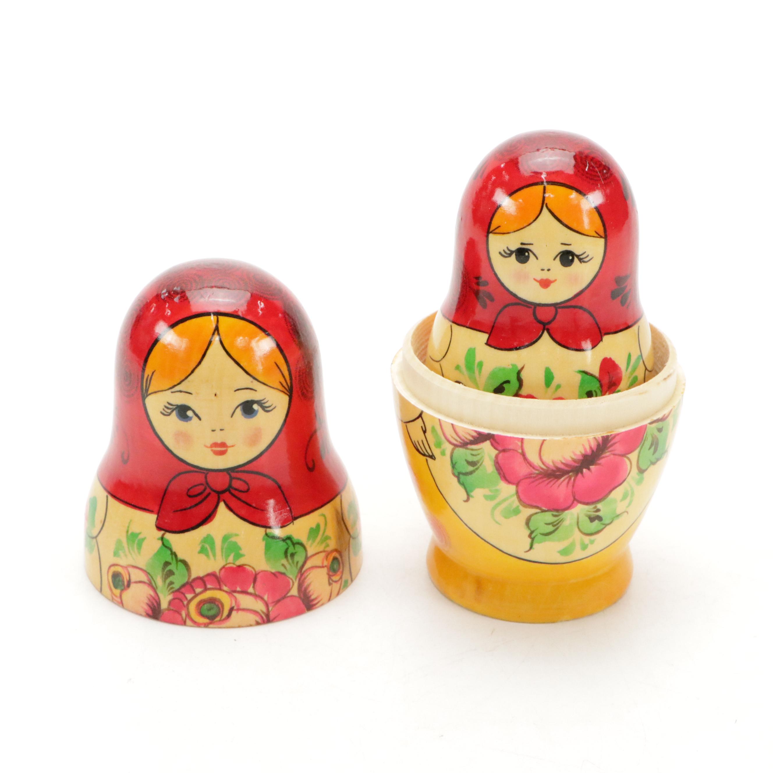 Russian Hand-Crafted Wooden Matryoshka Dolls