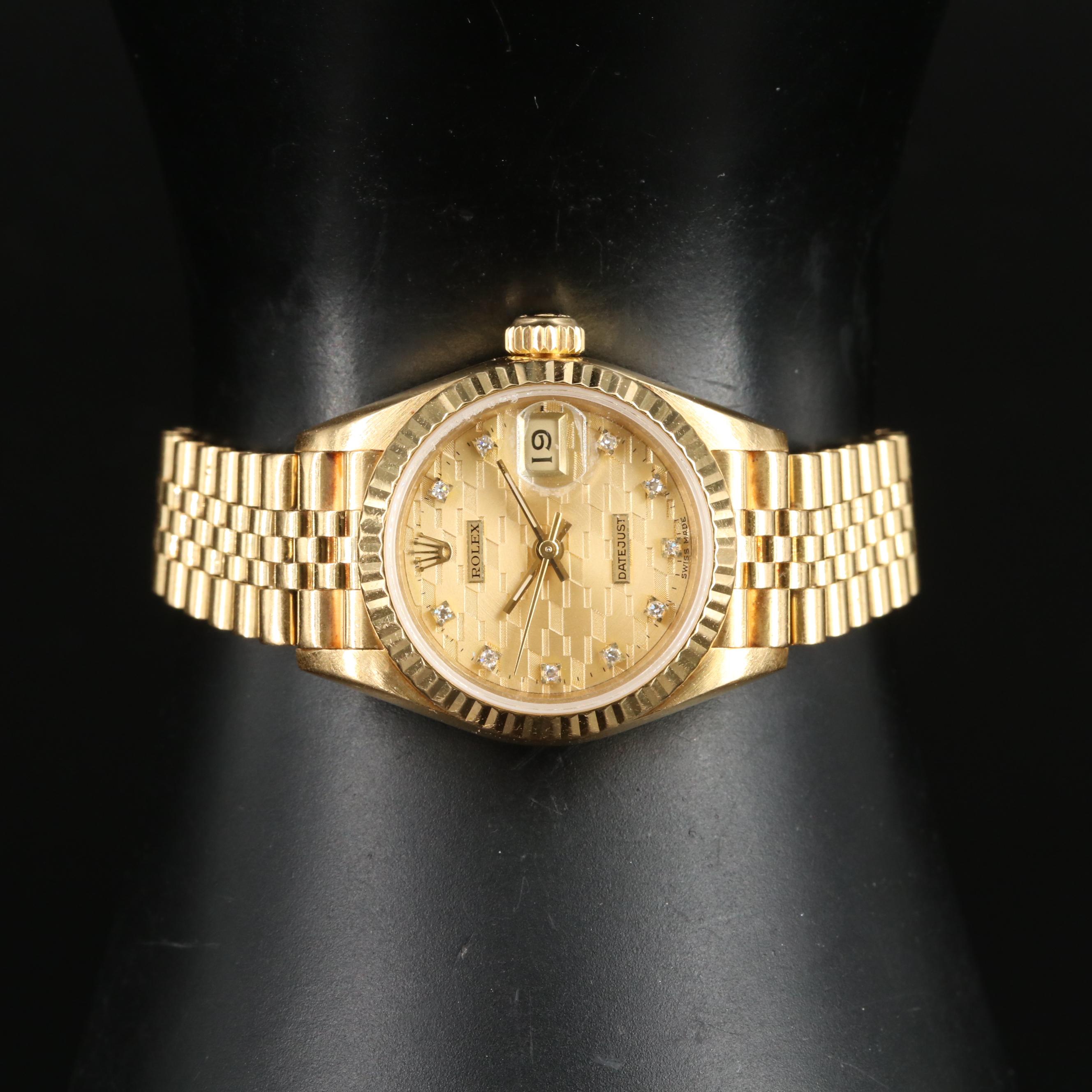 1986 Rolex Chevrolet 18K Diamond Jubilee Award Datejust Watch