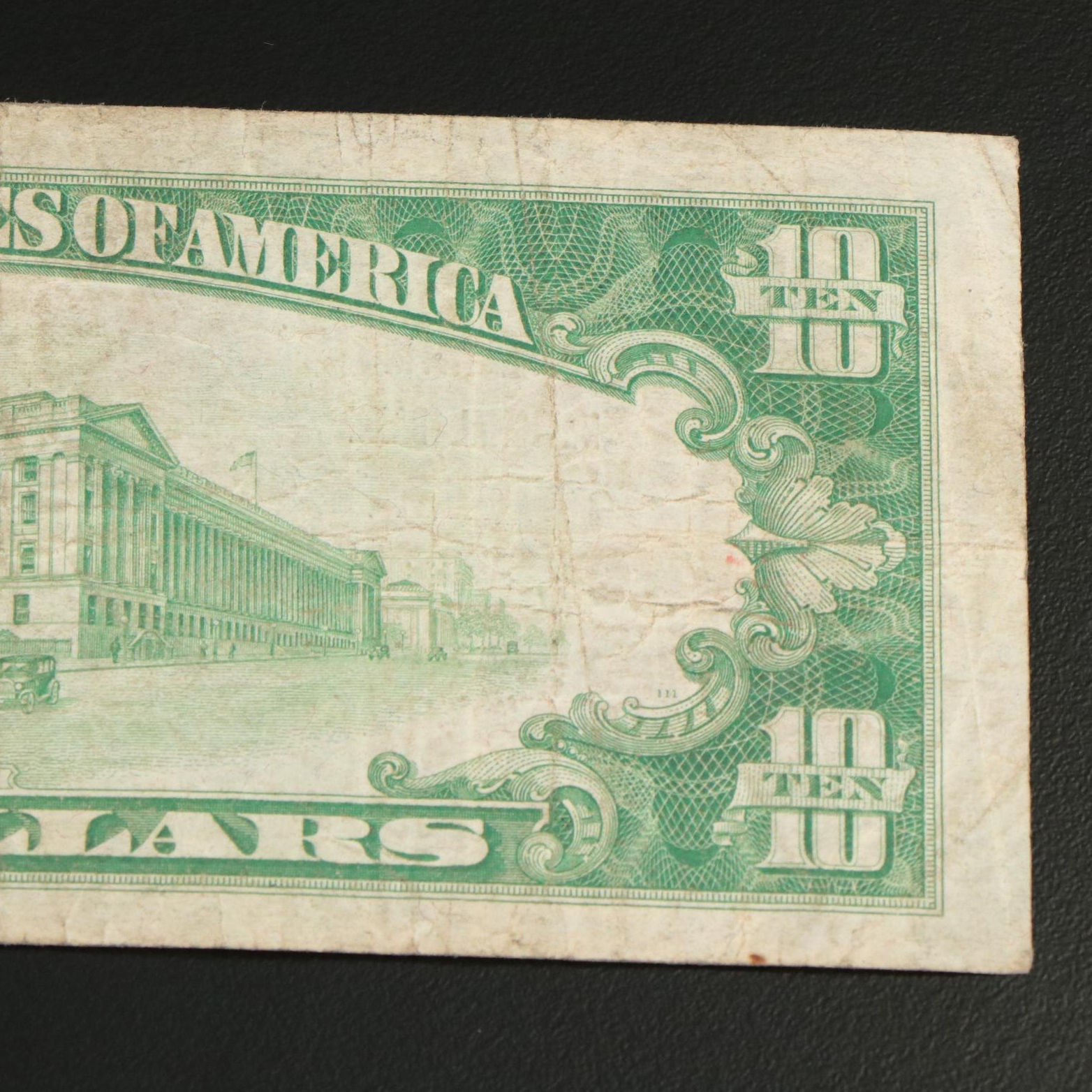 1929 Ten Dollar National bank Note From The Tiffin National Bank