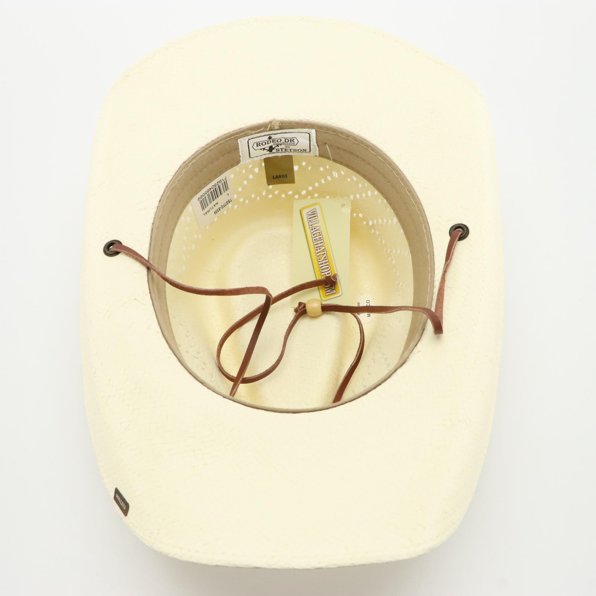 Stetson Santa Fe Pinch Crown Hat in Shantung Straw with Tag