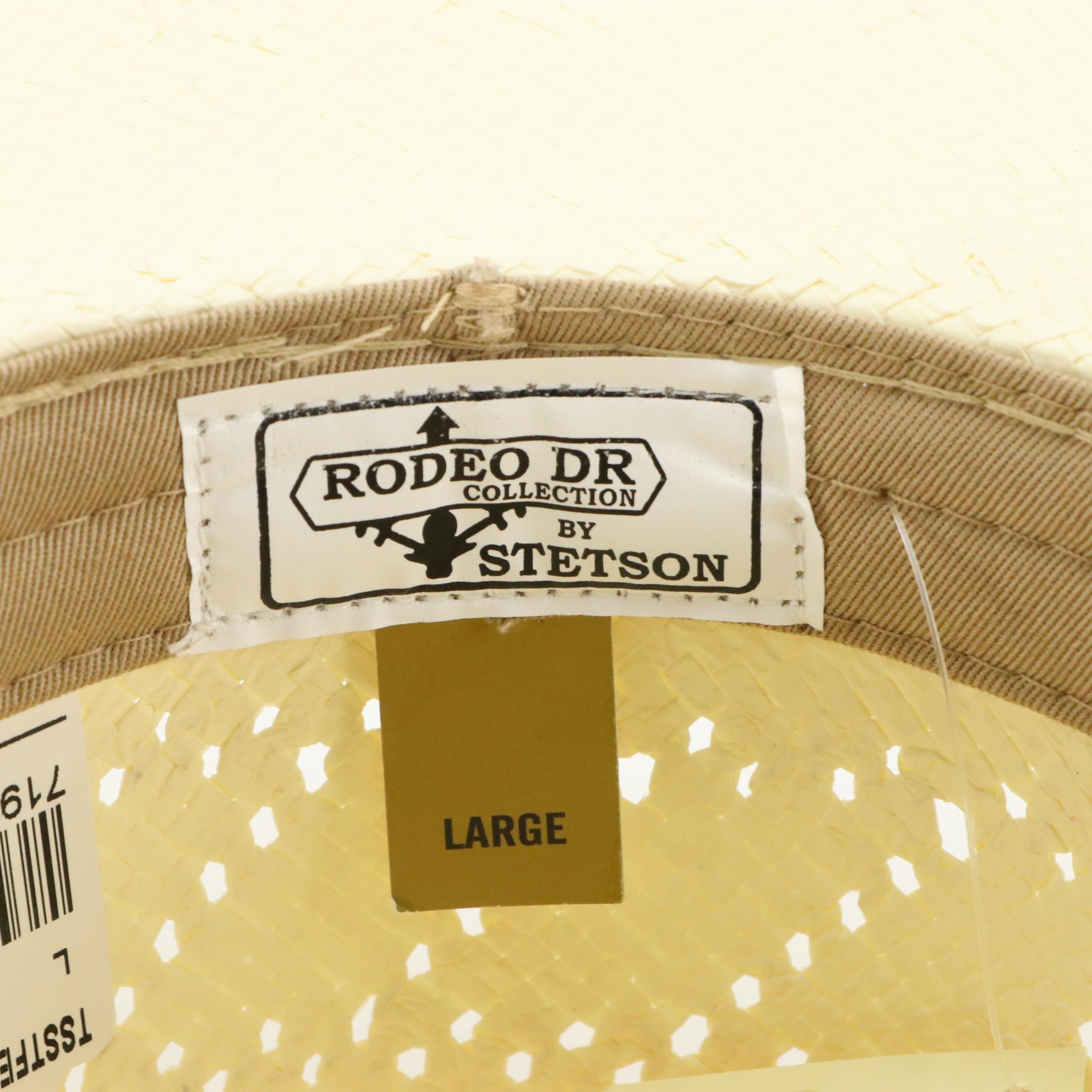 Stetson Santa Fe Pinch Crown Hat in Shantung Straw with Tag