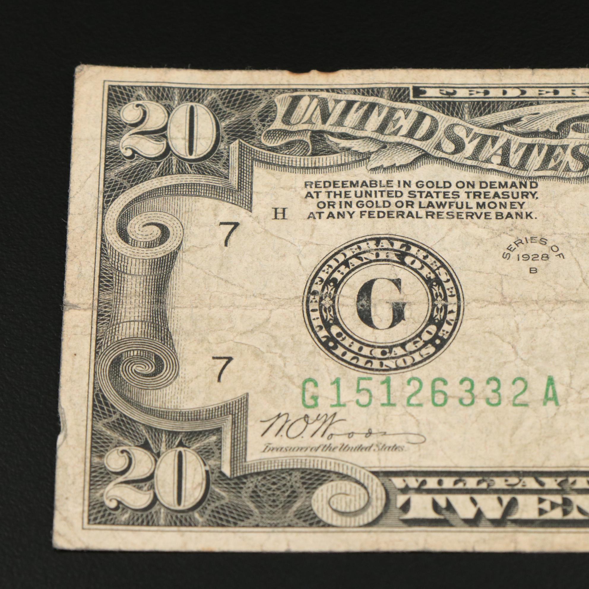 Two 1928 B Federal Reserve Notes