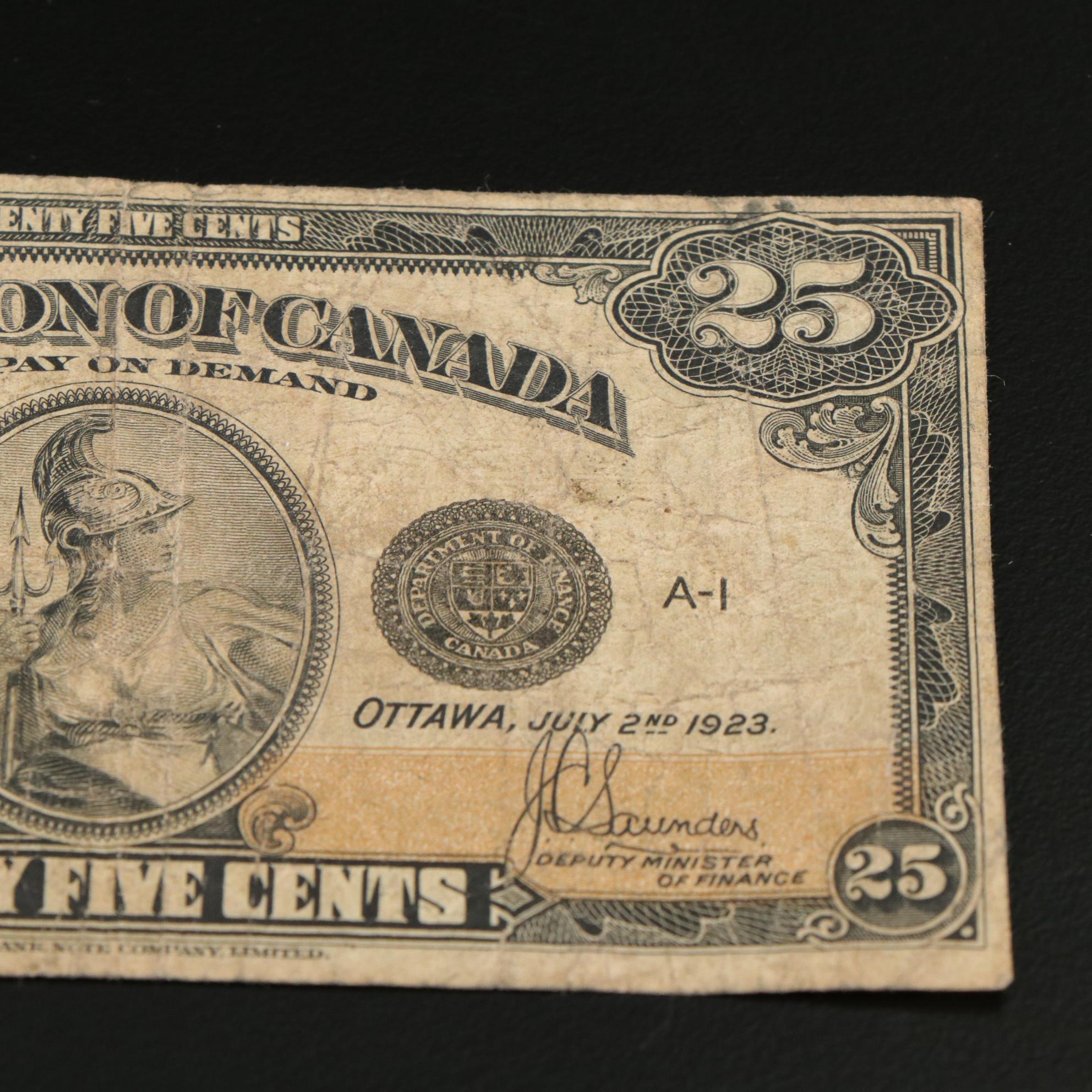 Group of Three Dominion of Canada Bank Notes