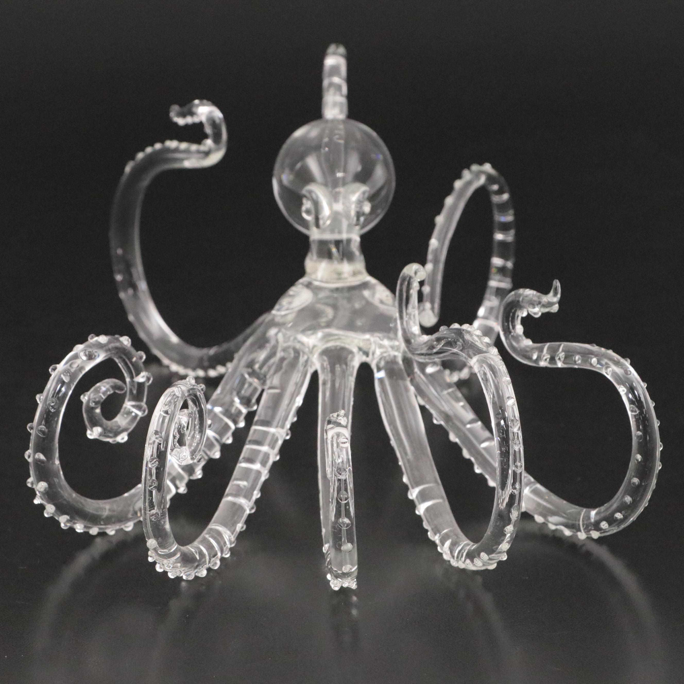Clear Crystal Octopus Figurine
