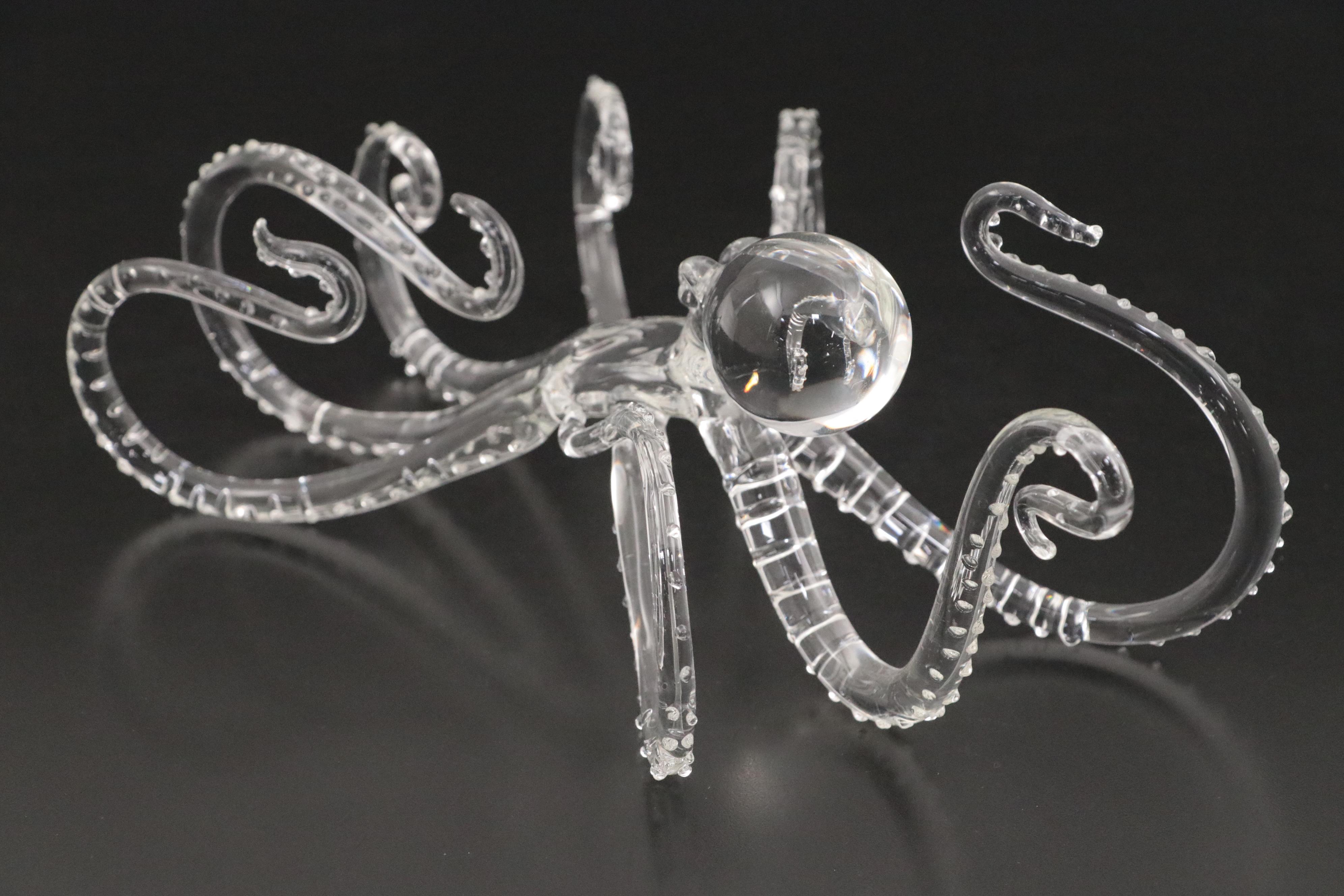 Clear Crystal Octopus Figurine