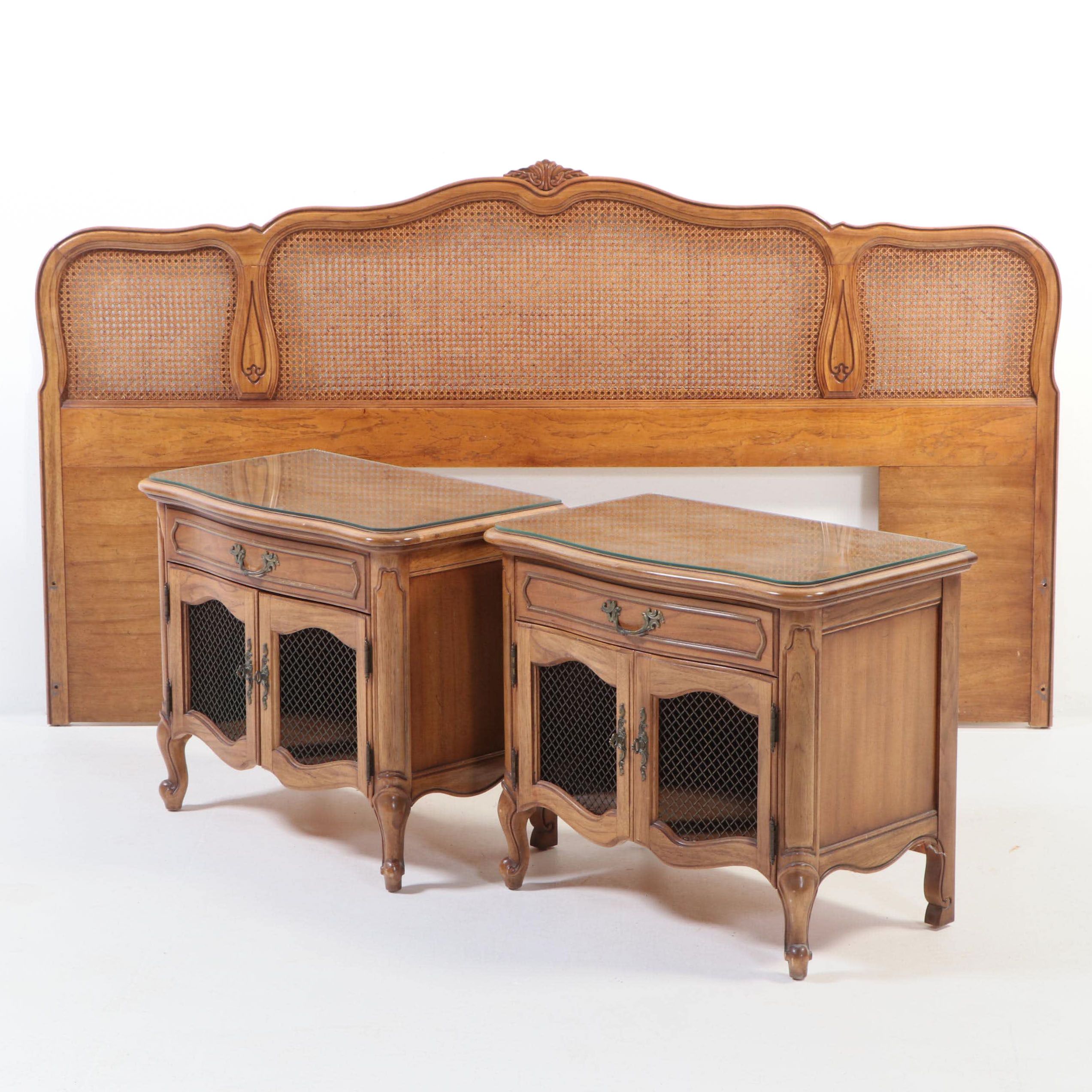 Thomasville French Provincial Style King Headboard and Nightstands