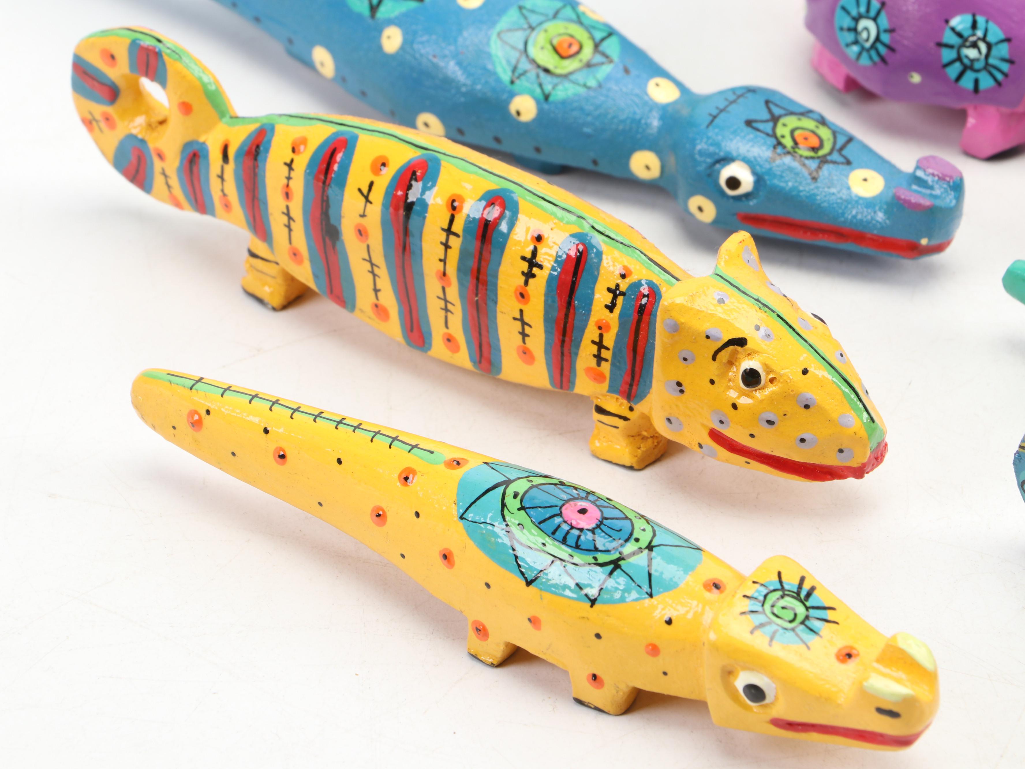 Wooden Folk Art Animal Figurines