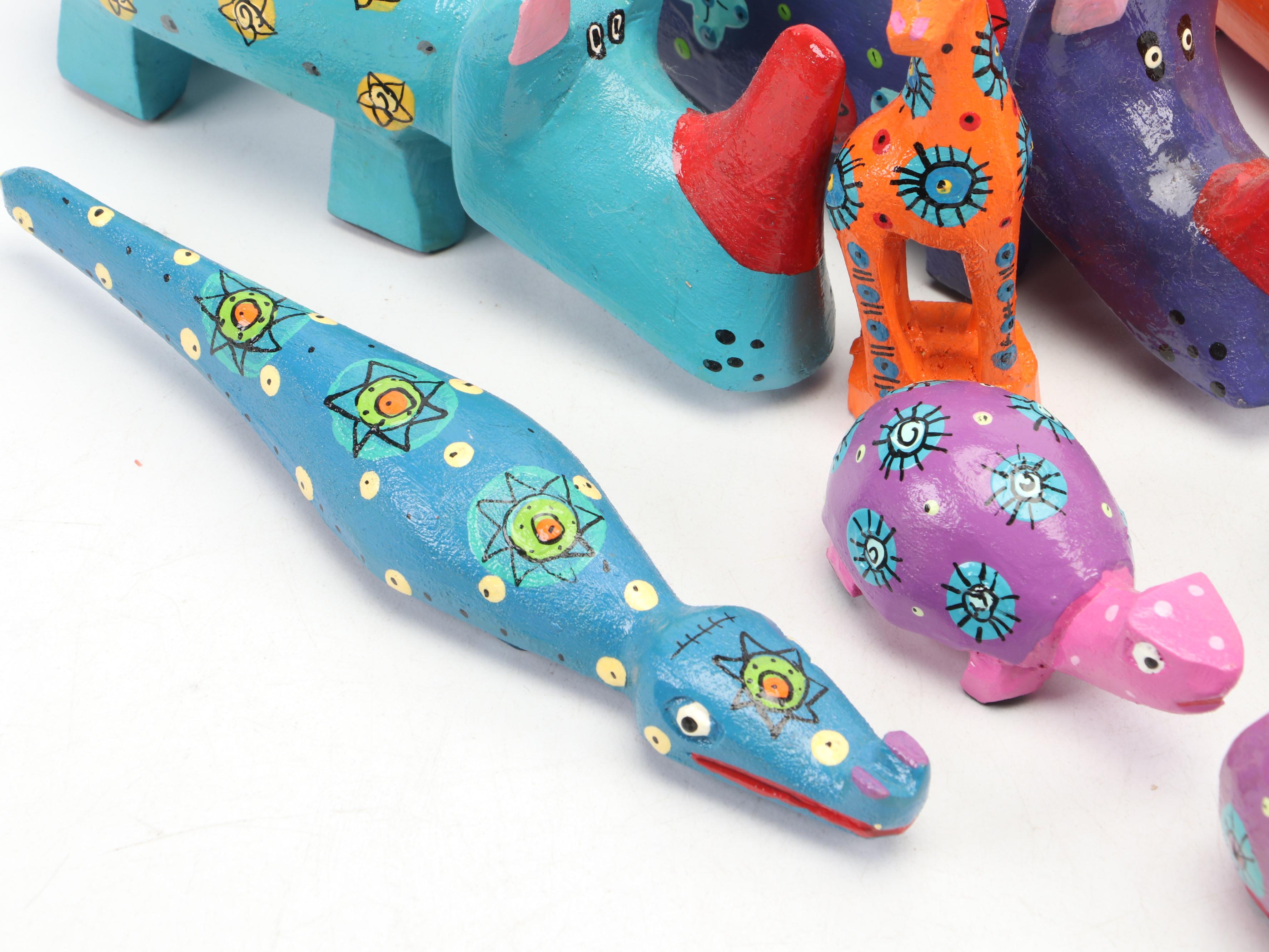 Wooden Folk Art Animal Figurines