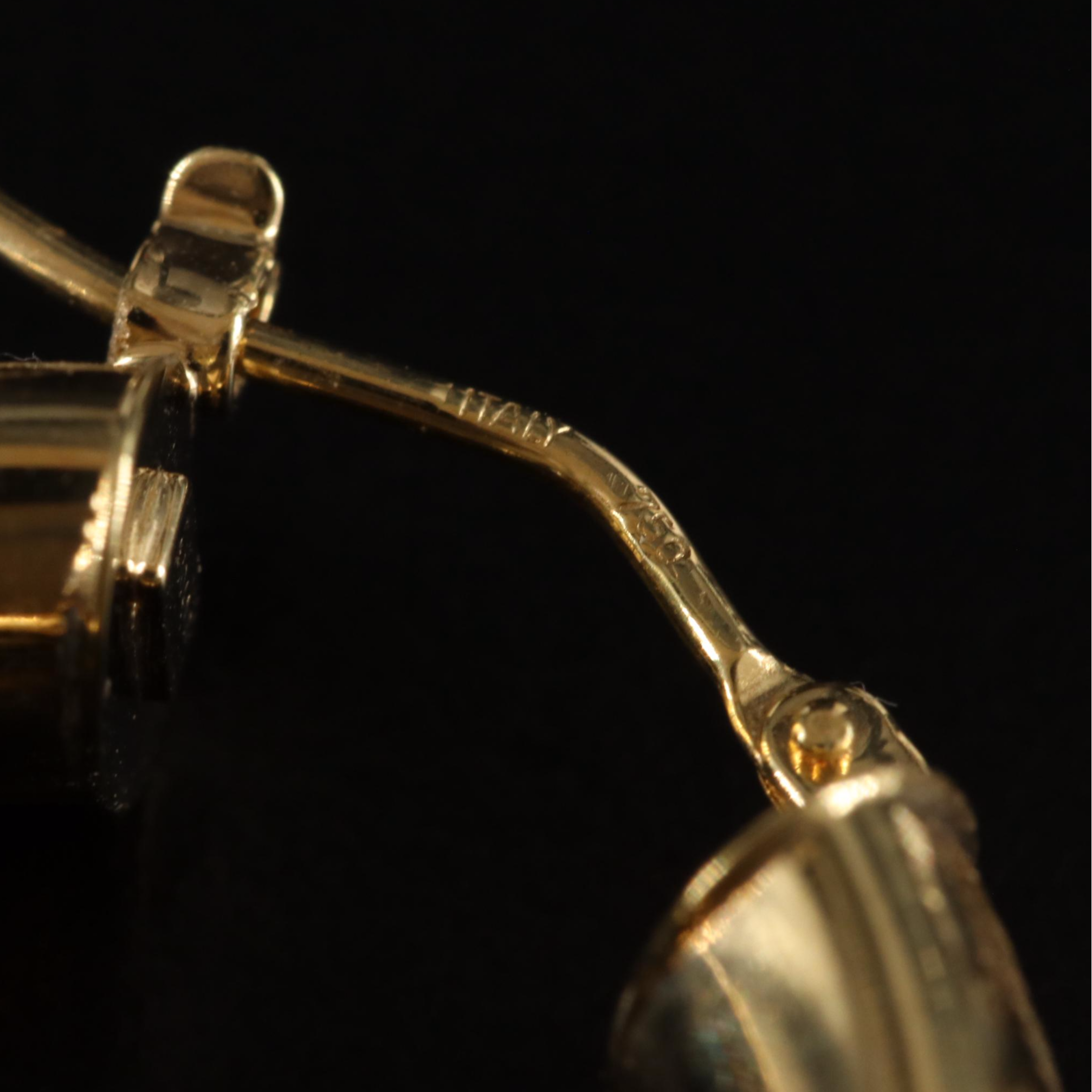 Italian 18K Detailed Hoop Earrings