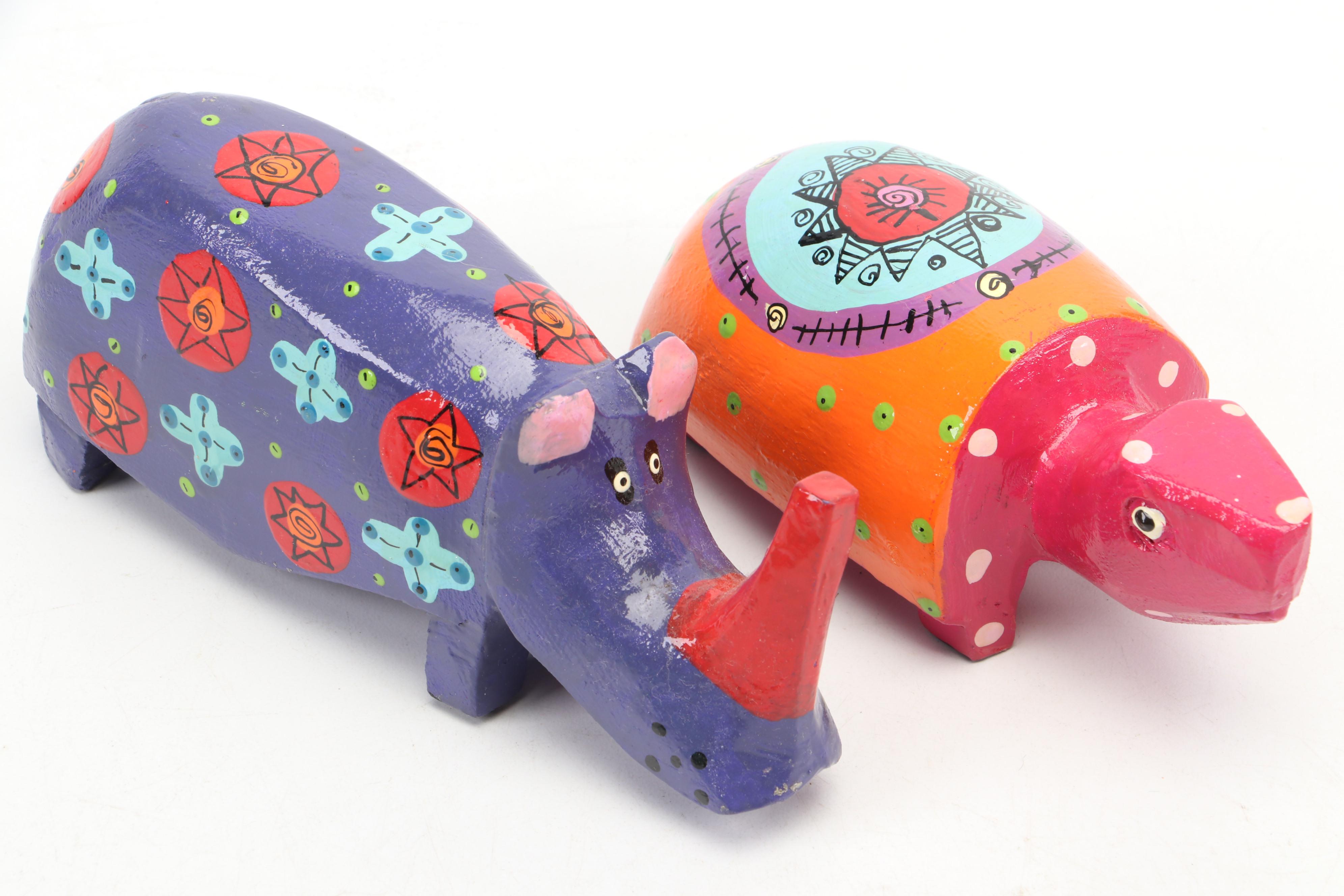 Wooden Folk Art Animal Figurines