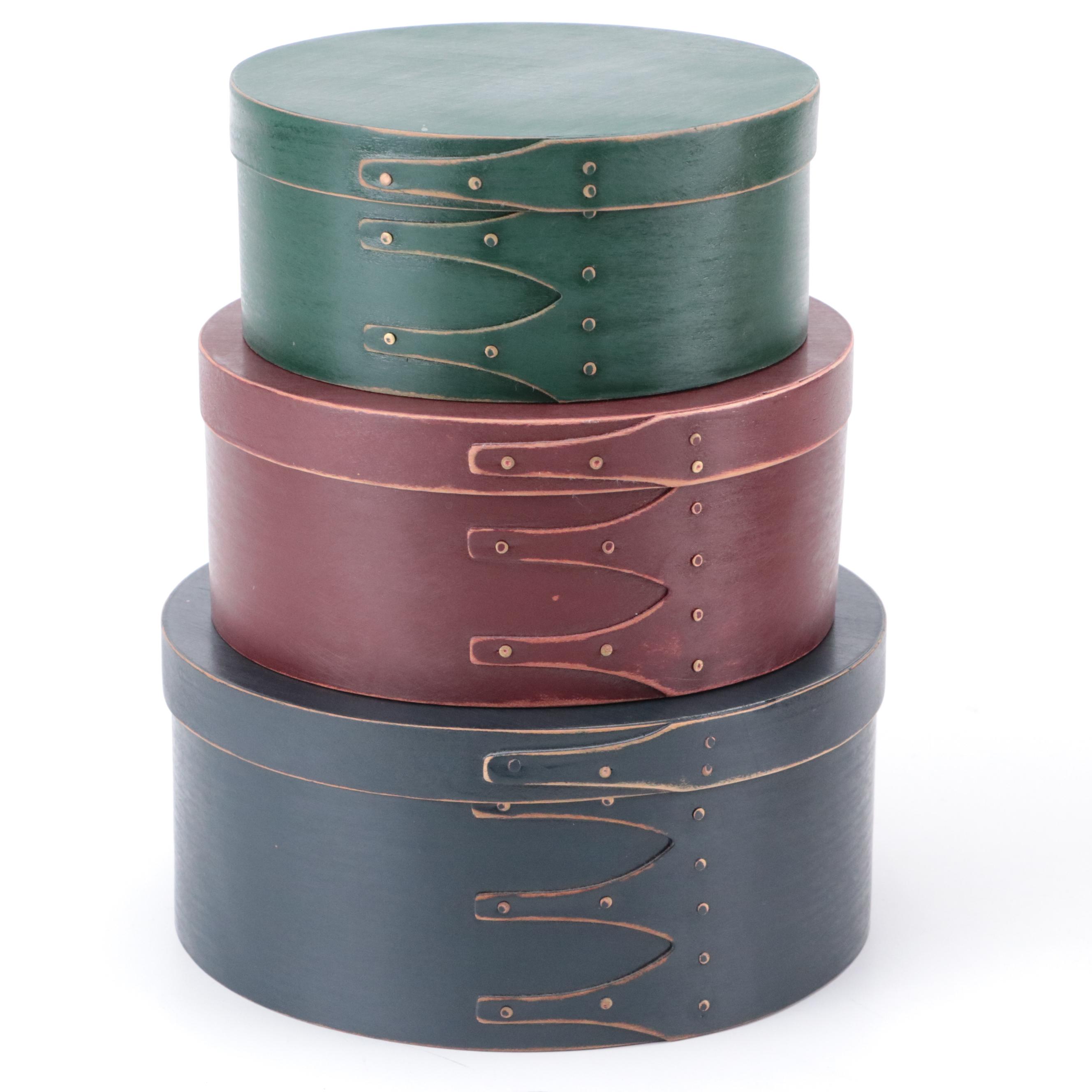 Primitive Style Wooden Wall Hanging Salt Box and Shaker Style Boxes