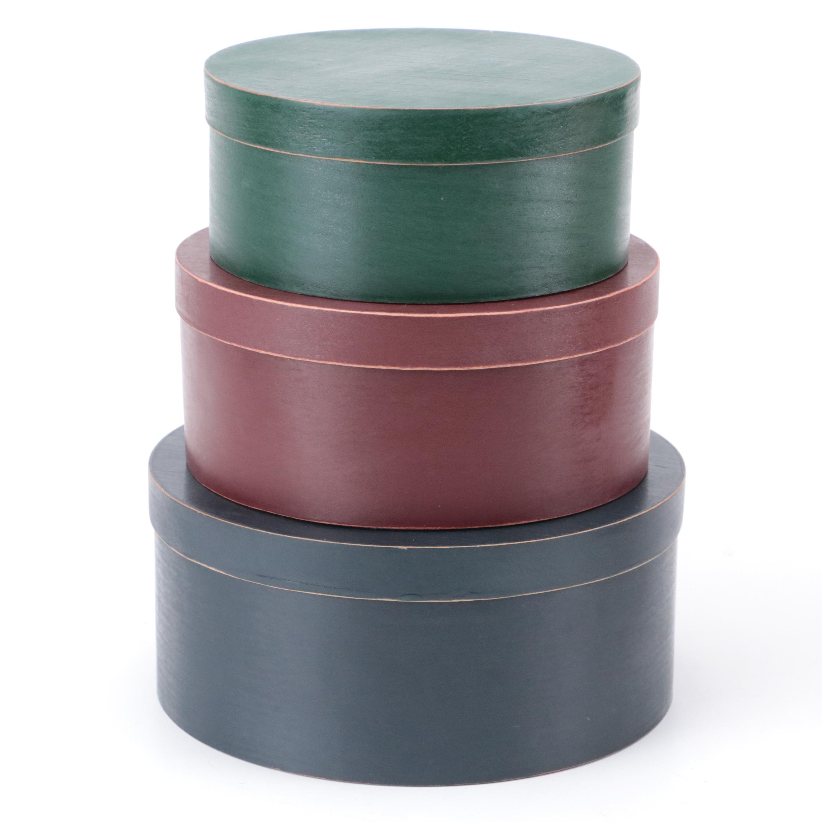 Primitive Style Wooden Wall Hanging Salt Box and Shaker Style Boxes