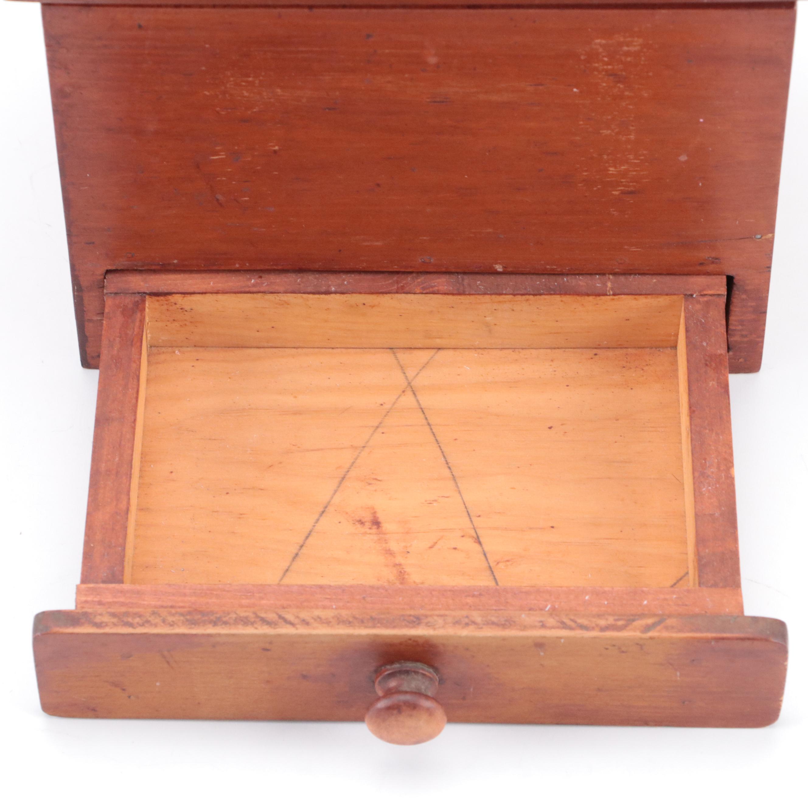 Primitive Style Wooden Wall Hanging Salt Box and Shaker Style Boxes