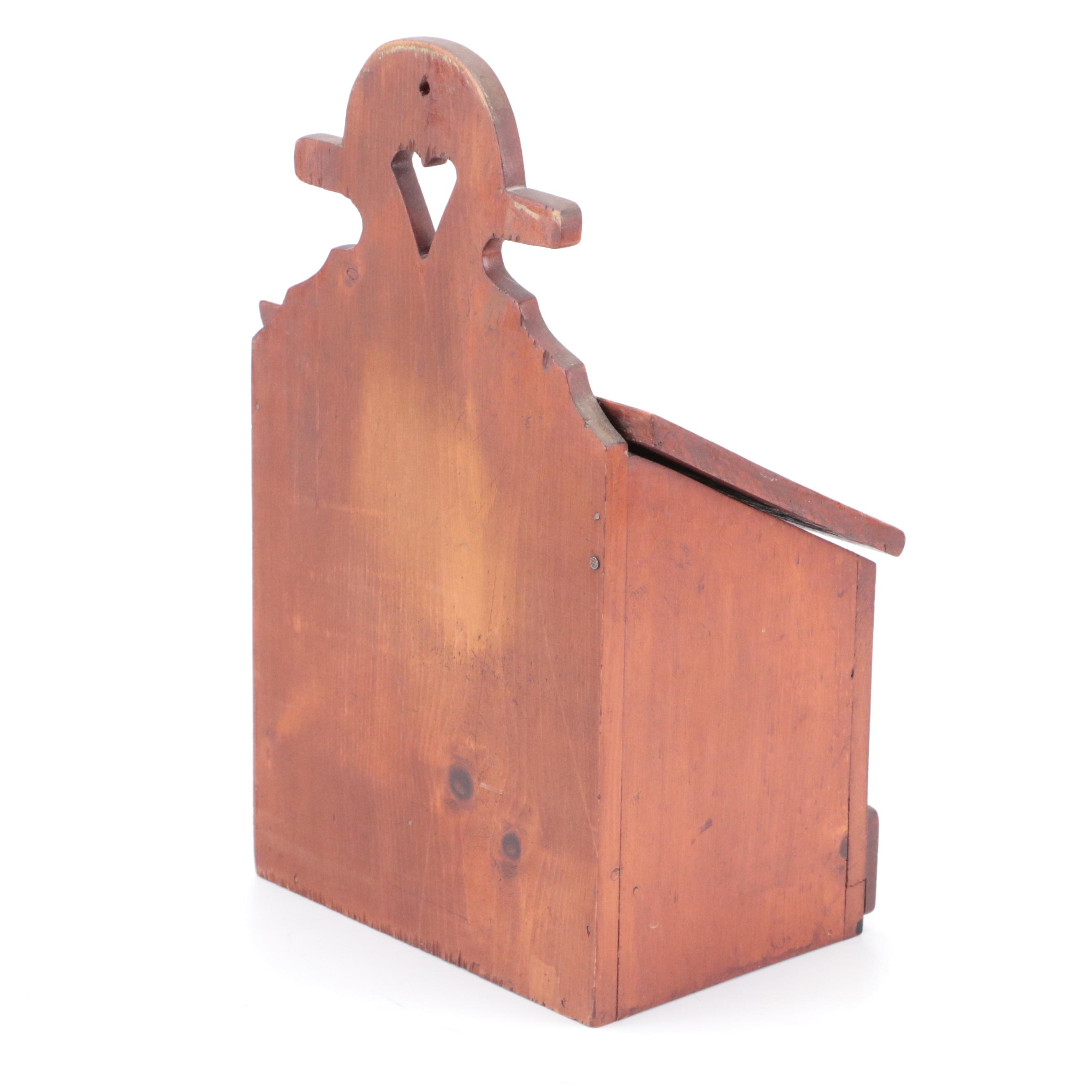 Primitive Style Wooden Wall Hanging Salt Box and Shaker Style Boxes