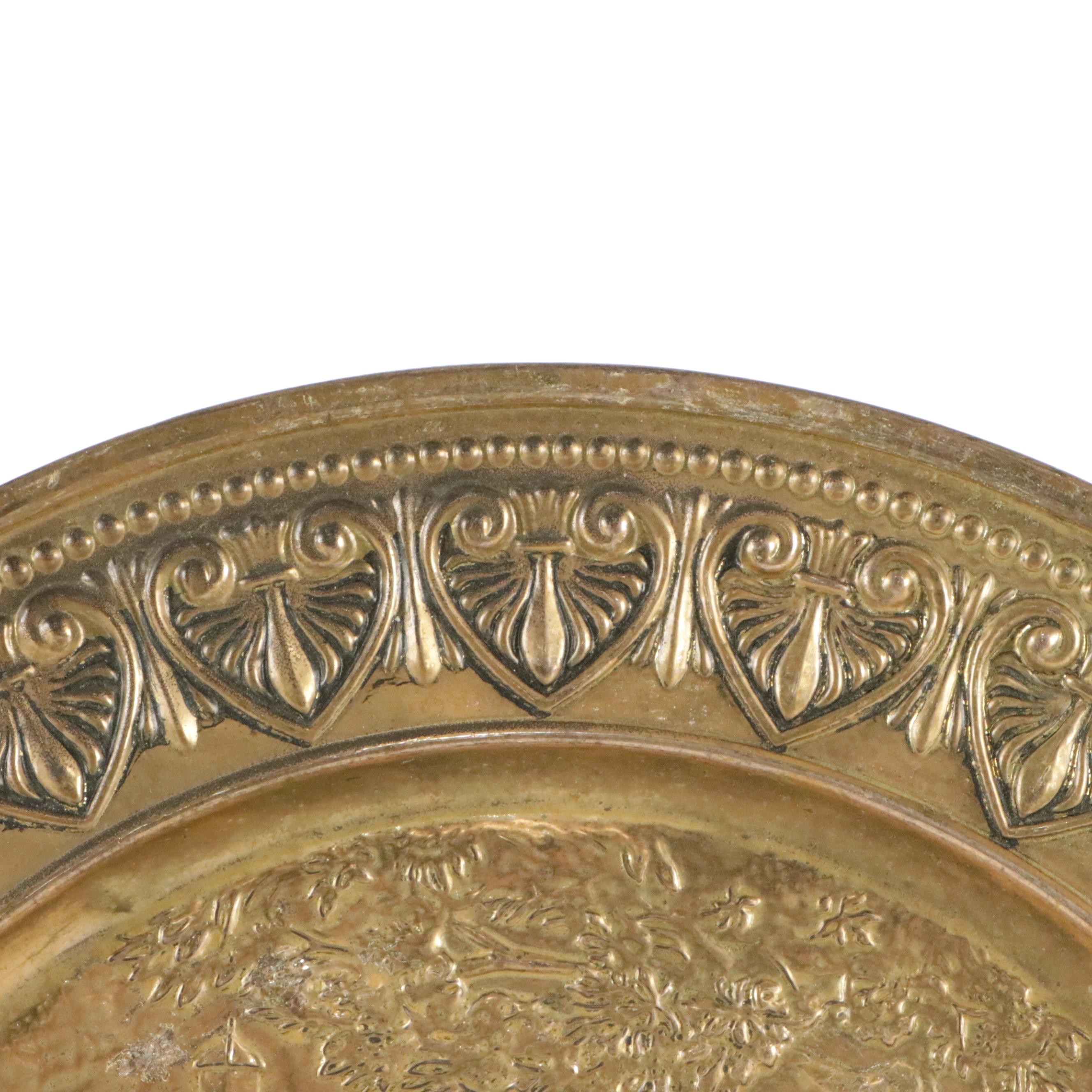 Embossed Brass Genre Scene and Other Chargers EBTH