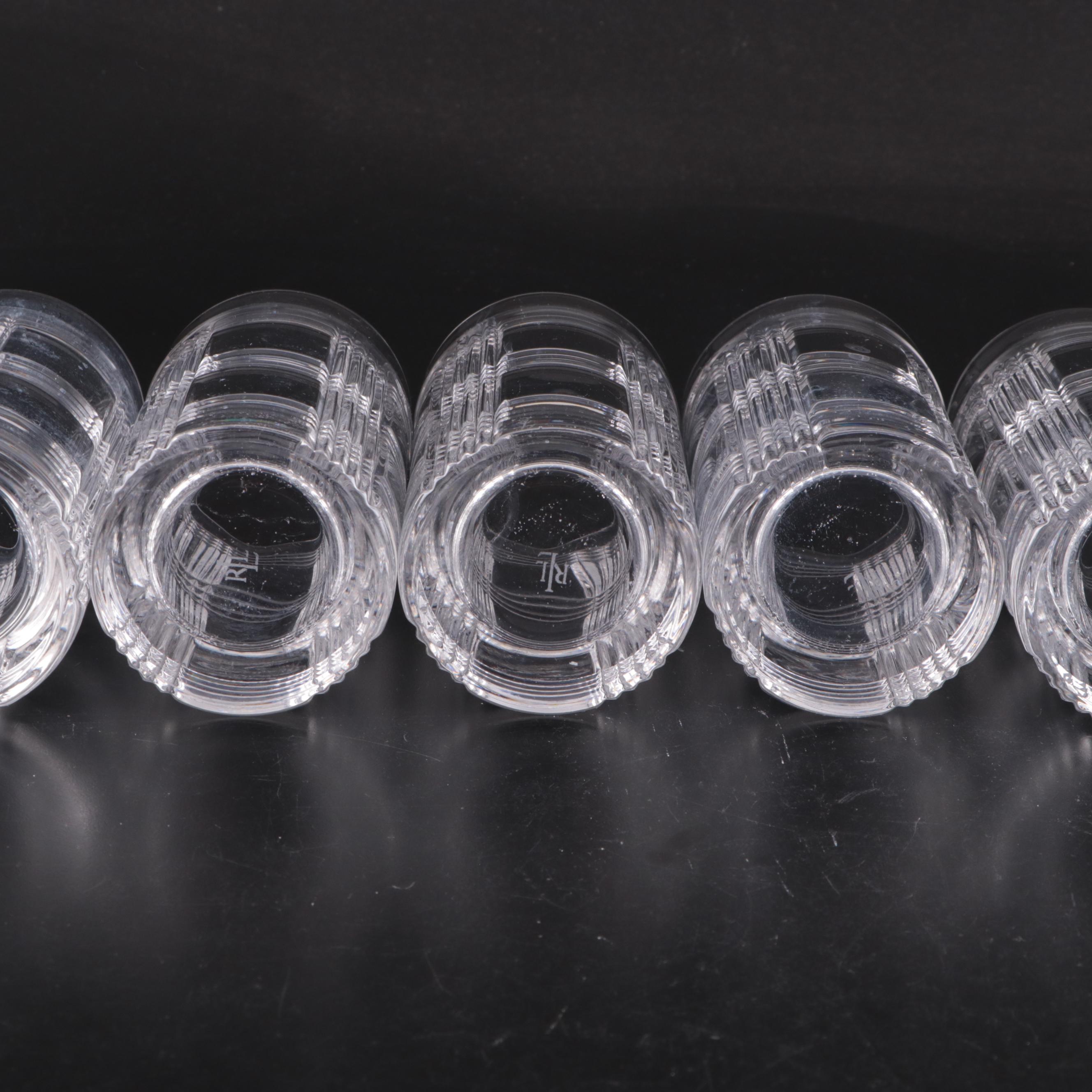 Ralph Lauren Crystal "Gen Plaid" Highball Glasses