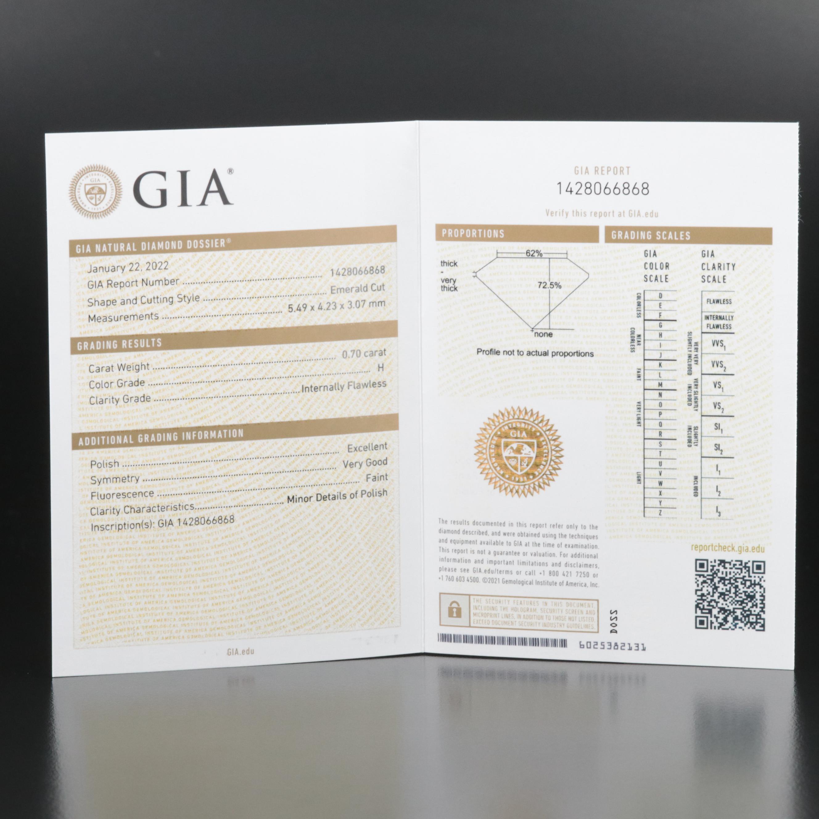 Loose 0.70 CT Internally Flawless Diamond with GIA Report