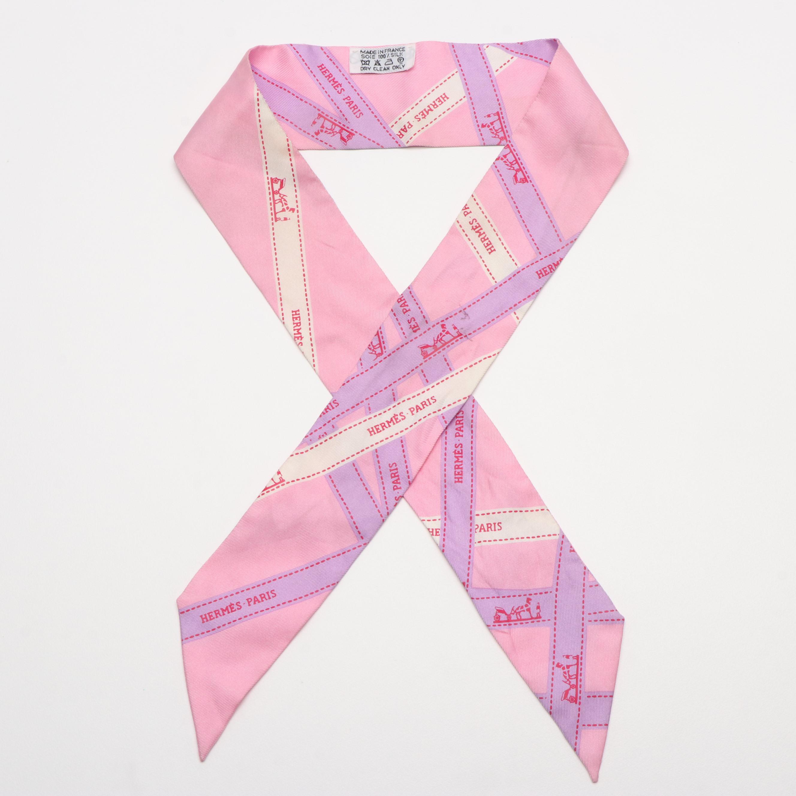 Hermès Bolduc Ribbon Silk Twilly Scarf