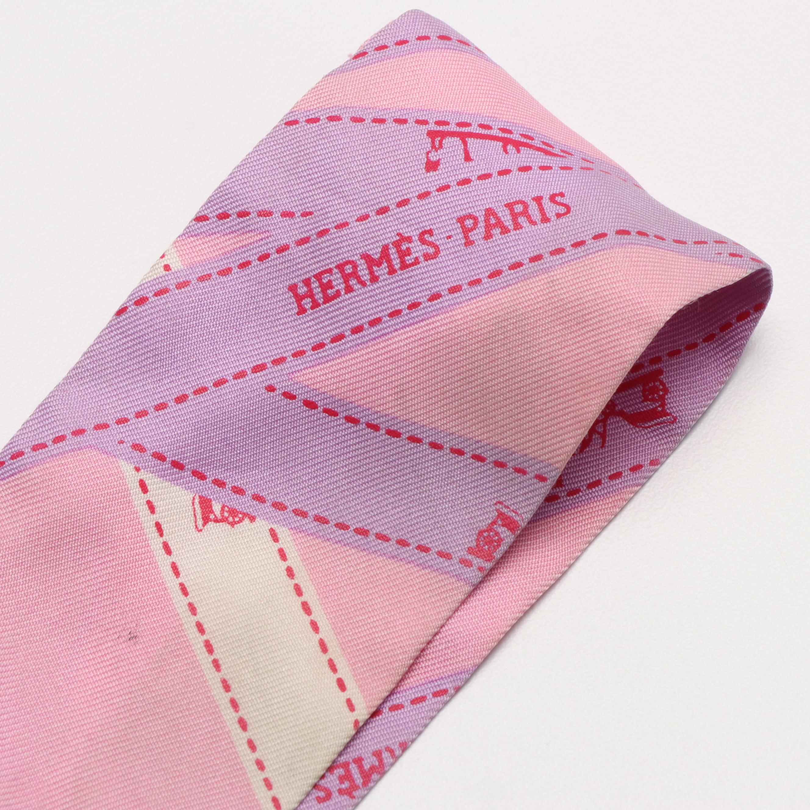 Hermès Bolduc Ribbon Silk Twilly Scarf