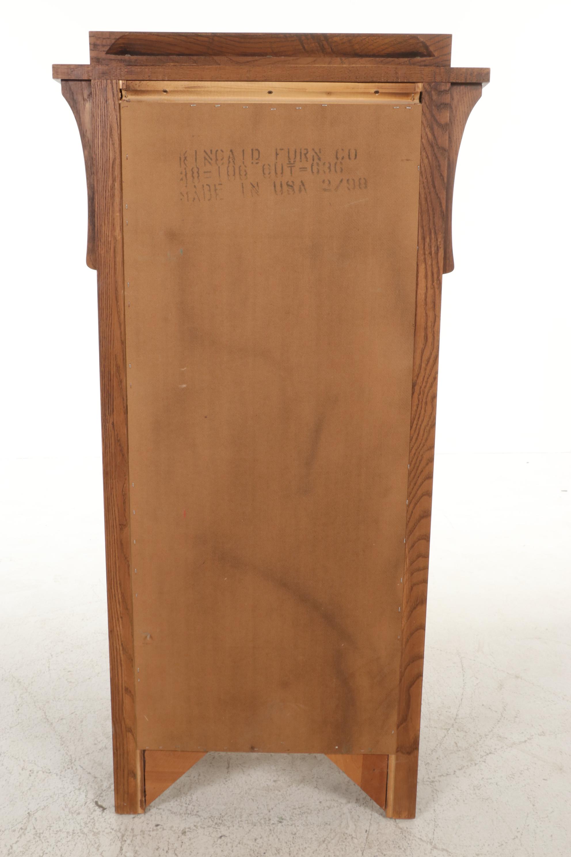 Kincaid "American Artifacts" Arts & Crafts Style Oak and Cedar Cabinet, 1990s